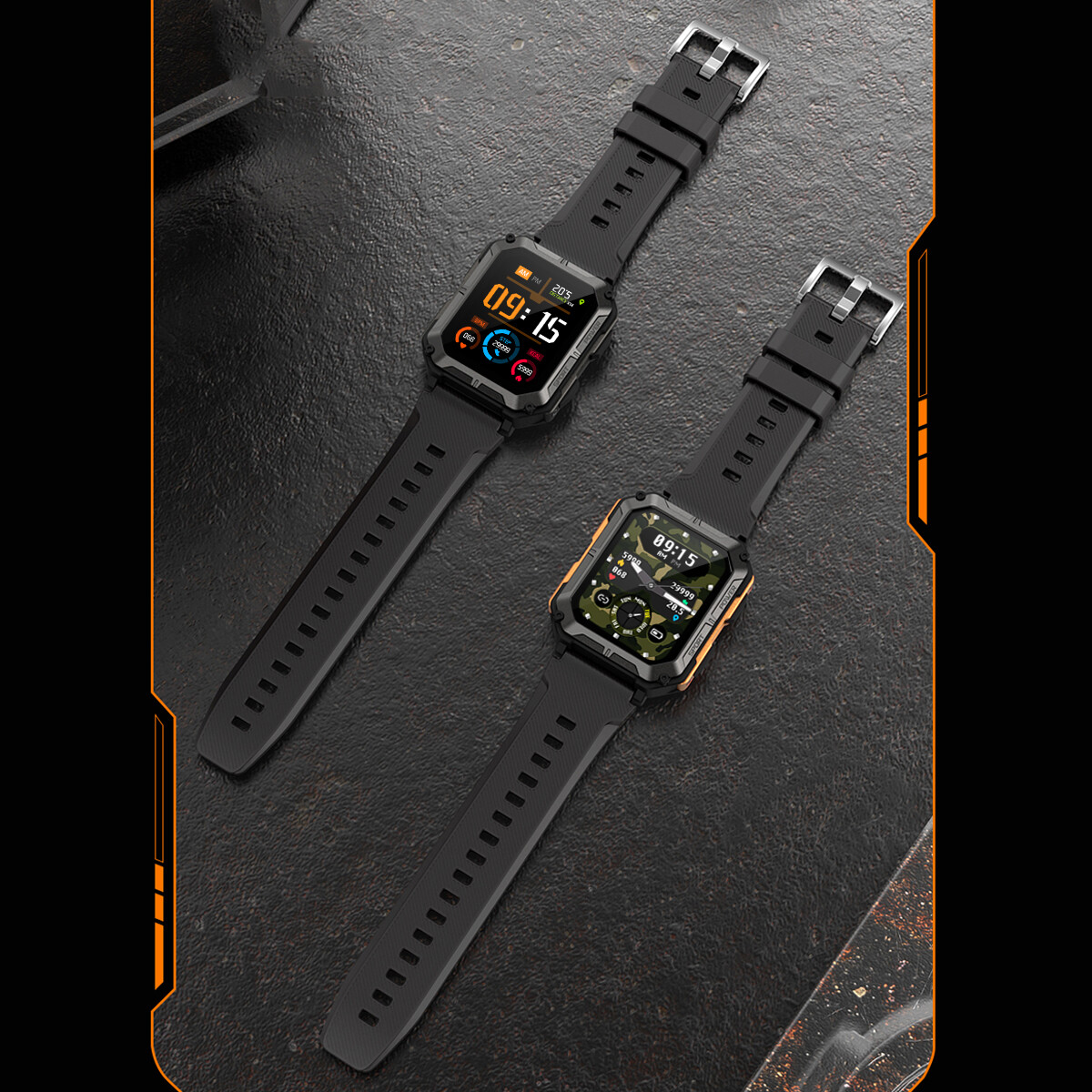 Man Sports Outdoor Waterproof Smart Watch For Rugged Tactical Fitness Tracker