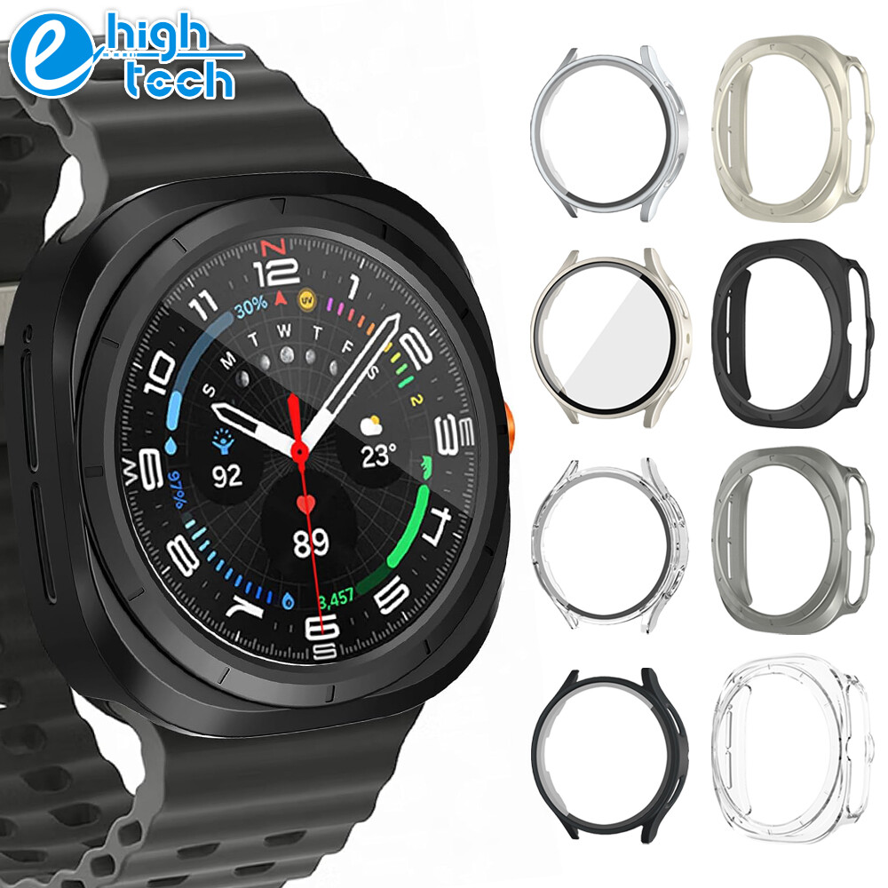 For Samsung Galaxy Watch 7 6 5 4 Ultra 40/44/47mm PC Case Glass Screen Protector