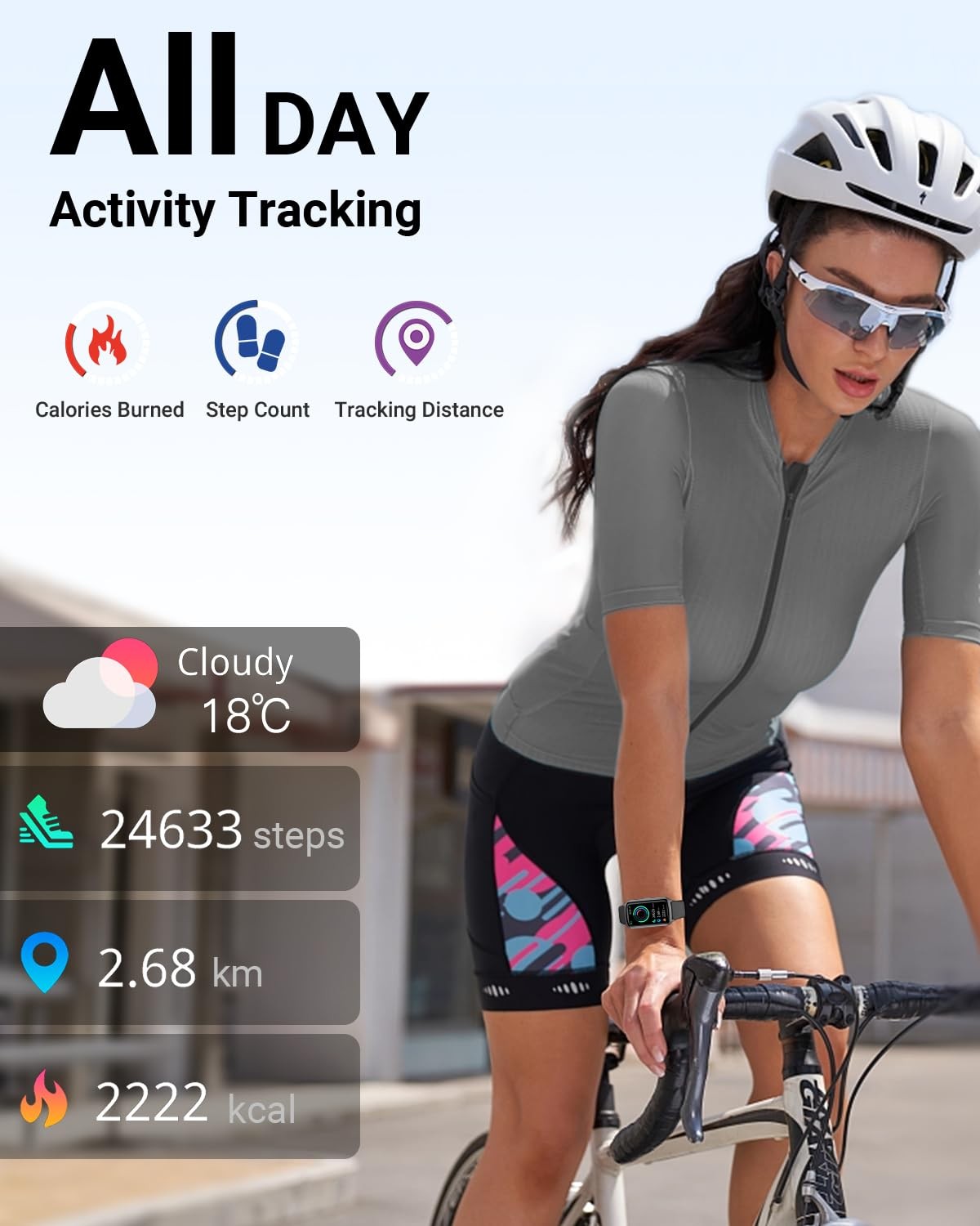 Health Fitness Tracker with 24/7 Heart Rate, Blood Oxygen, Blood Pressure, Sl…