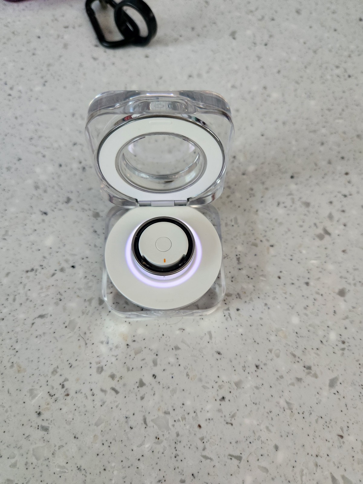 Samsung Galaxy Ring – Size 10 – Titanium Silver – Purple Removable Case