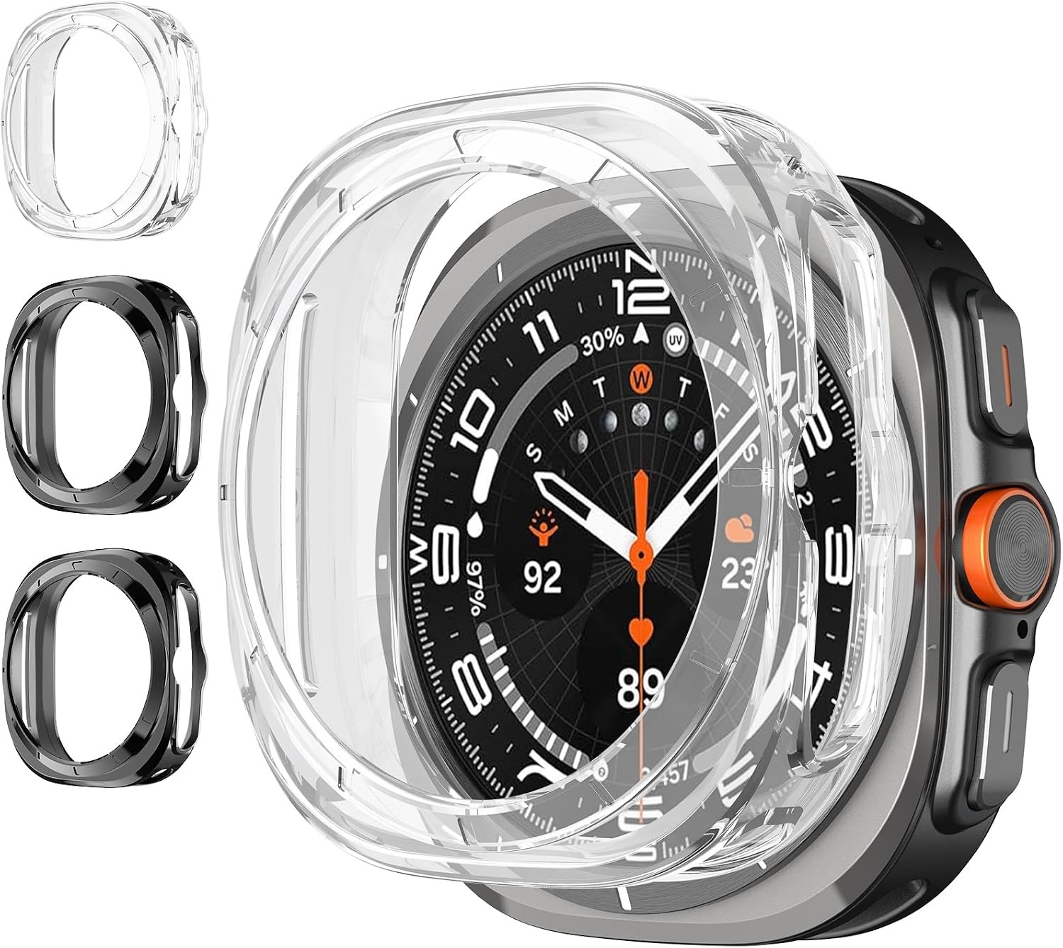 4 Pack Case for Samsung Galaxy Watch Ultra 47mm Premium Soft TPU Bumper Cover