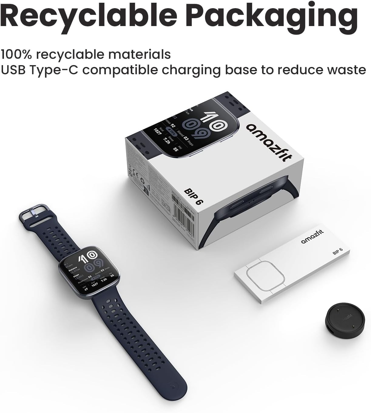 Bip 6 Smart Watch, 1.97″ AMOLED Display, GPS, iOS/Android | 46mm, 14-Day Batt…