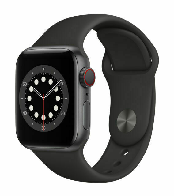 Apple Watch Series 6 40mm Graphite Stainless Steel Case Sport Band – (M02Y3LLA)