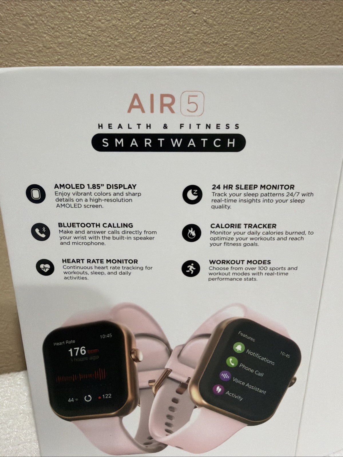 iTOUCH AIR 5 Smartwatch – Silicone Strap Rose Gold Adult Super Cute!