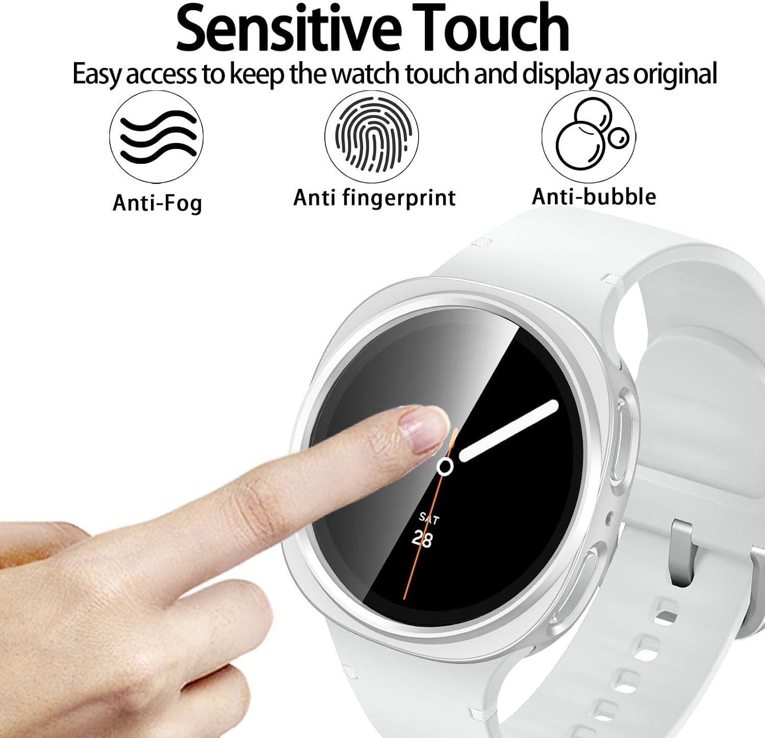 6-Pack HD Anti-Fog Case for Samsung Galaxy Watch 9 8 40mm Waterproof Bumper
