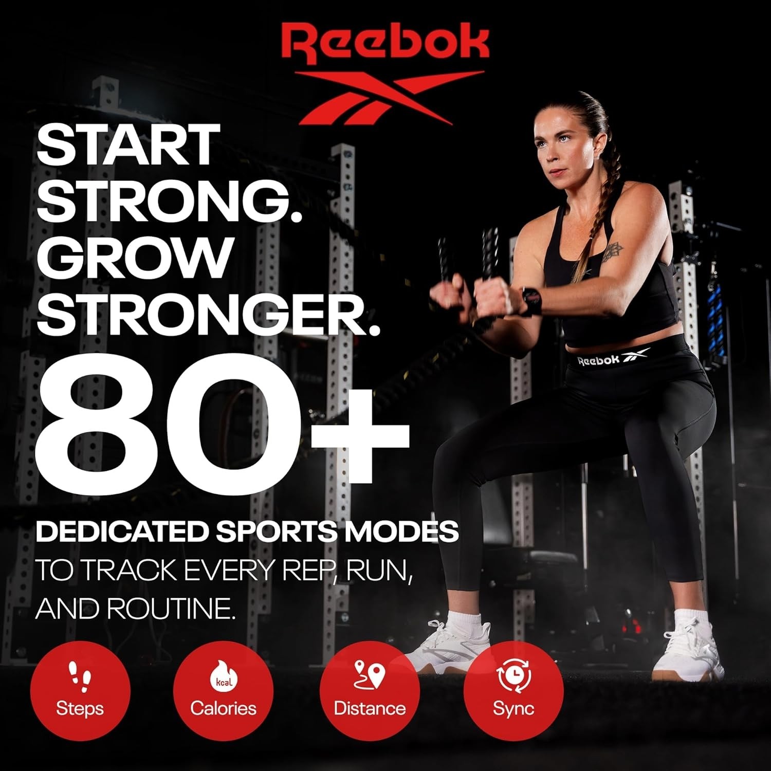 Reebok – PULSE Smartwatch with 1.43″ AMOLED Display, 10-Day Battery Life, 80+ Sp