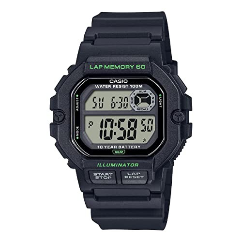 Casio Sports Gear Digital Men’s Watch 60-Lap Memory WS-1400H-1AV Black