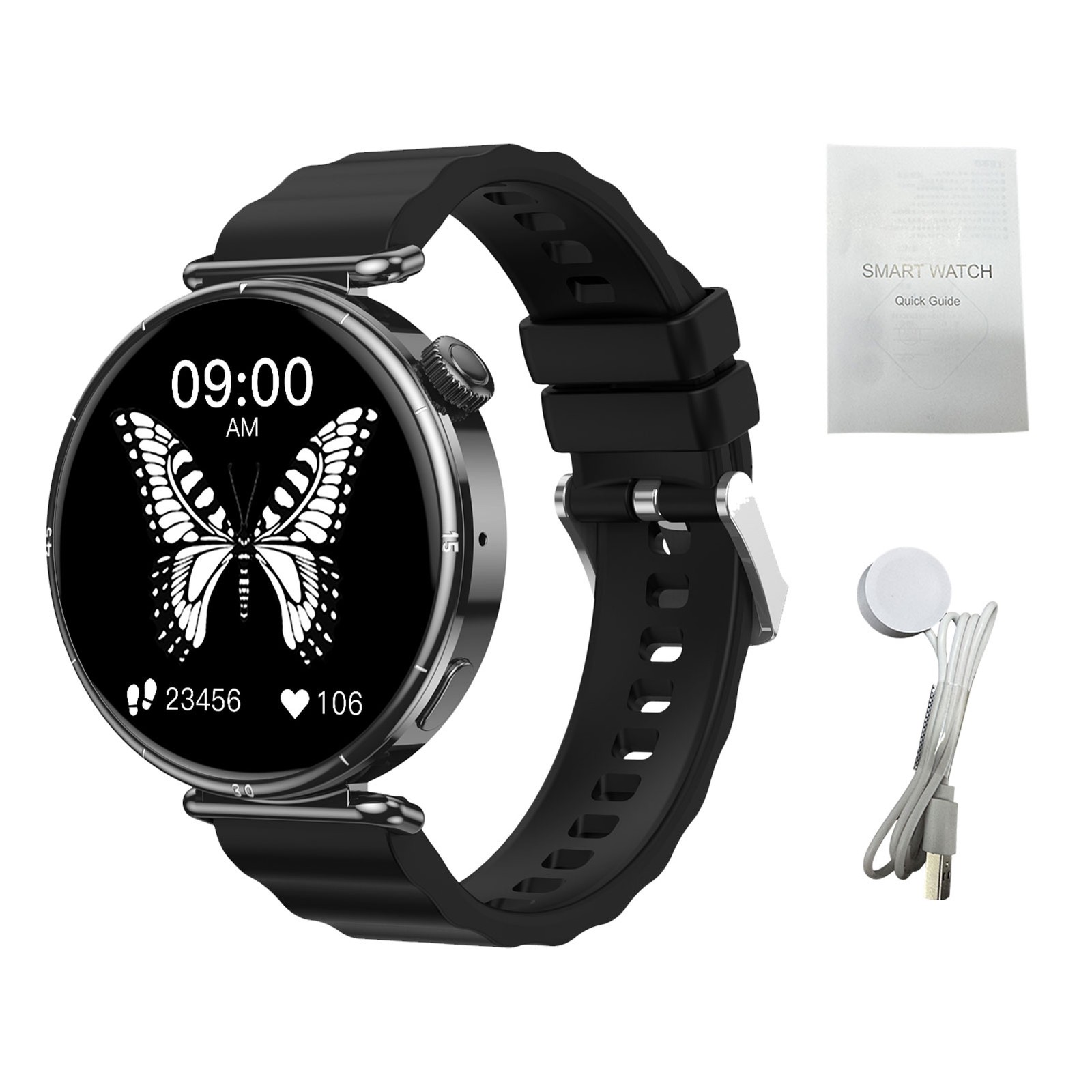 Sports Smart Watches 1.27 Inch High-Definition Touch Screen Fitness Tracker QZCR
