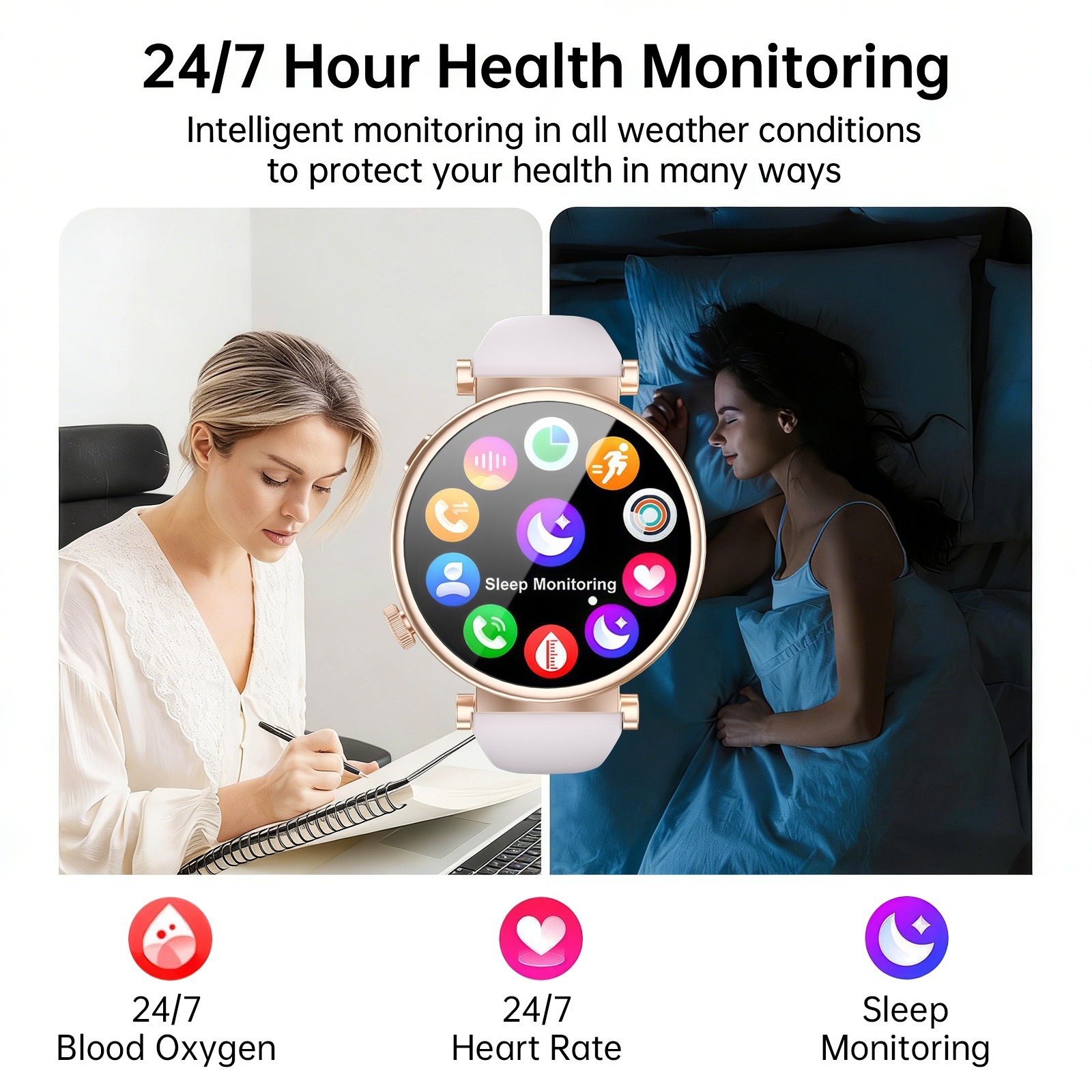 2026 W&O Women Smart Watch Fitness Bluetooth Call Watch for phone with 7 Bands