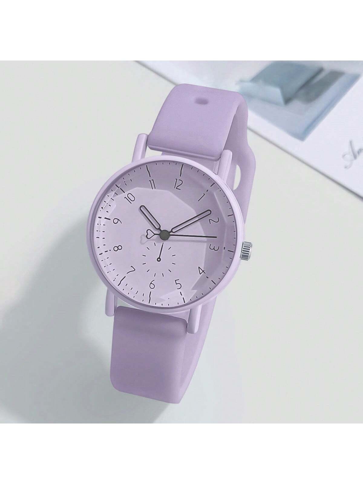 Purple Women’s Elegant Silicone Strap Quartz Watch One Size