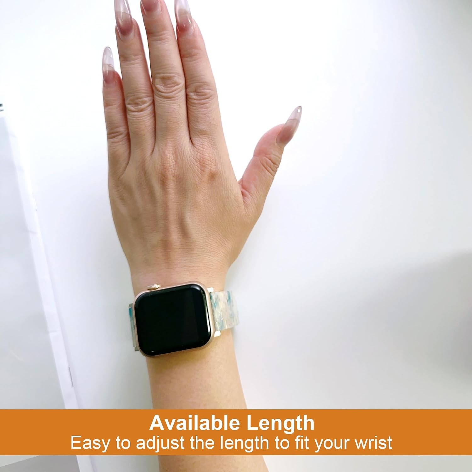Resin Strap Band for Apple Watch 38mm 40mm 41mm 42mm, Fluorescent Blue Replaceme