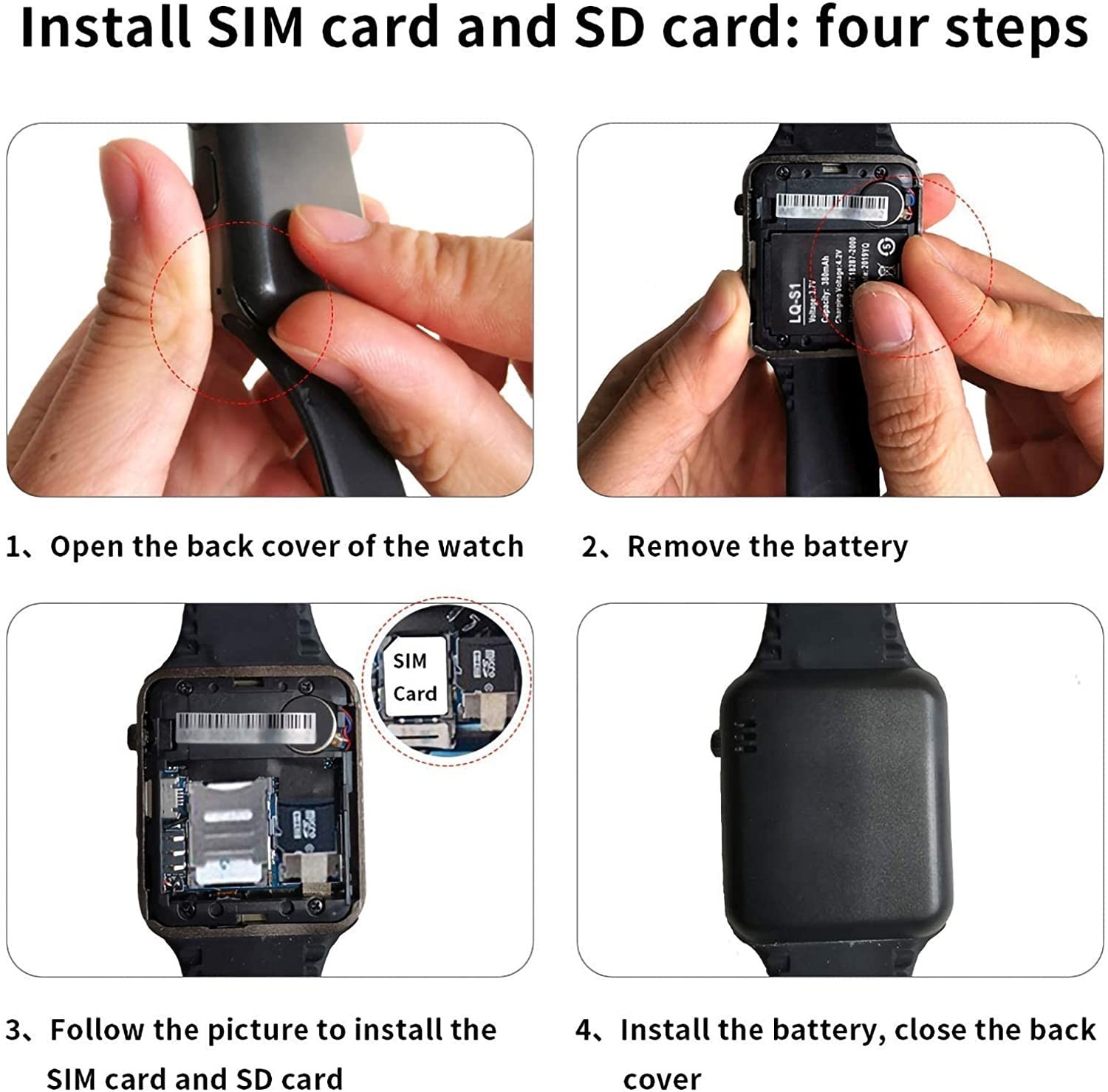 Bluetooth Smart watch Touchscreen make call and text