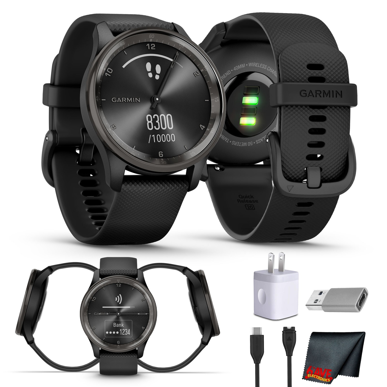 Garmin Vivomove Trend 40mm Hybrid Smartwatch – Black