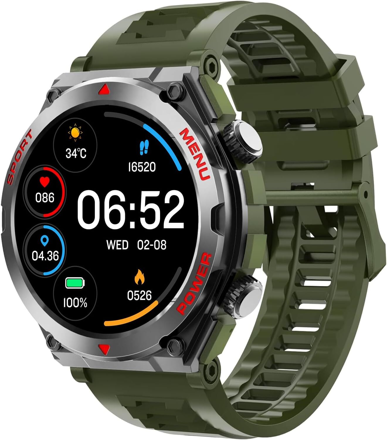 Military Smart Watch Make Call Heart Rate Waterproof for Google Pixel 9 9 Pro