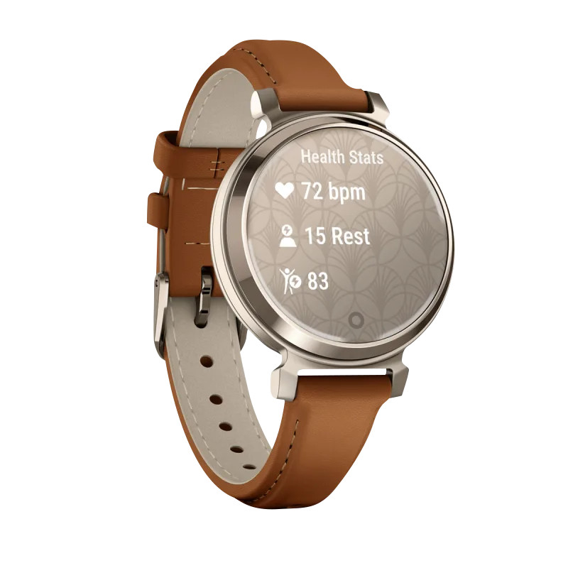Garmin Lily 2 Classic, Cream Gold with Tan Leather Band (010-02839-02) *