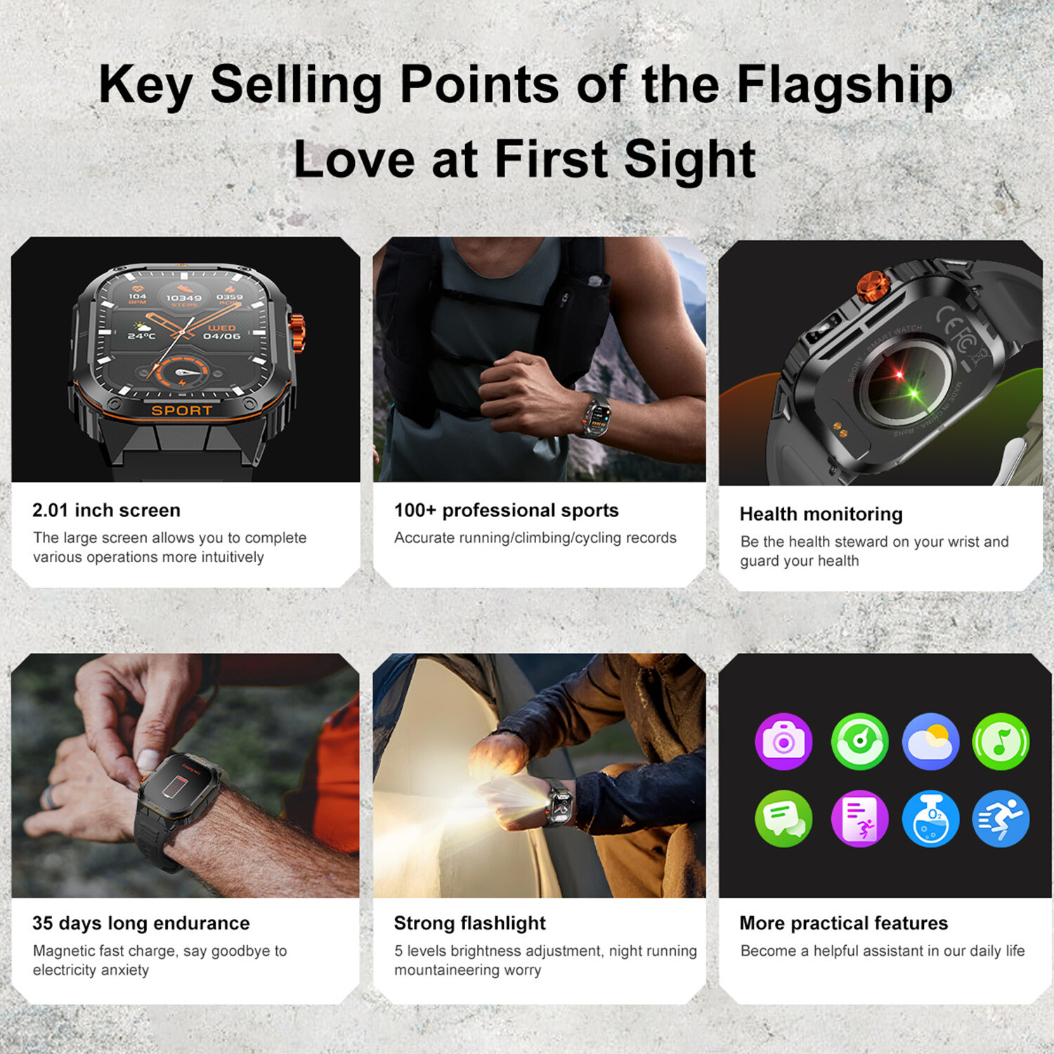 Military Smart Watch for Men(Call Receive/Dial)Rugged Tactical Fitness Tracker