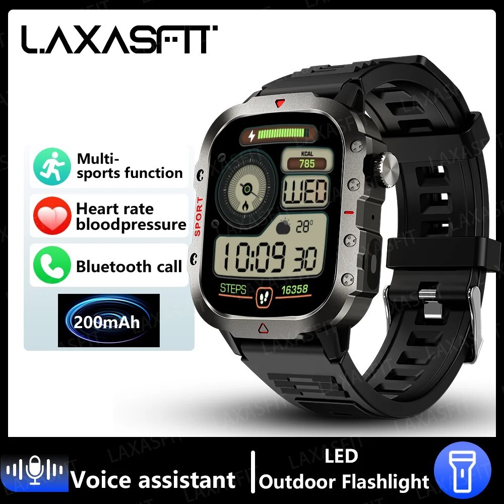 2025 New LED Men’s Smartwatch Bluetooth, Multi-Sport Health Monitoring Fashion