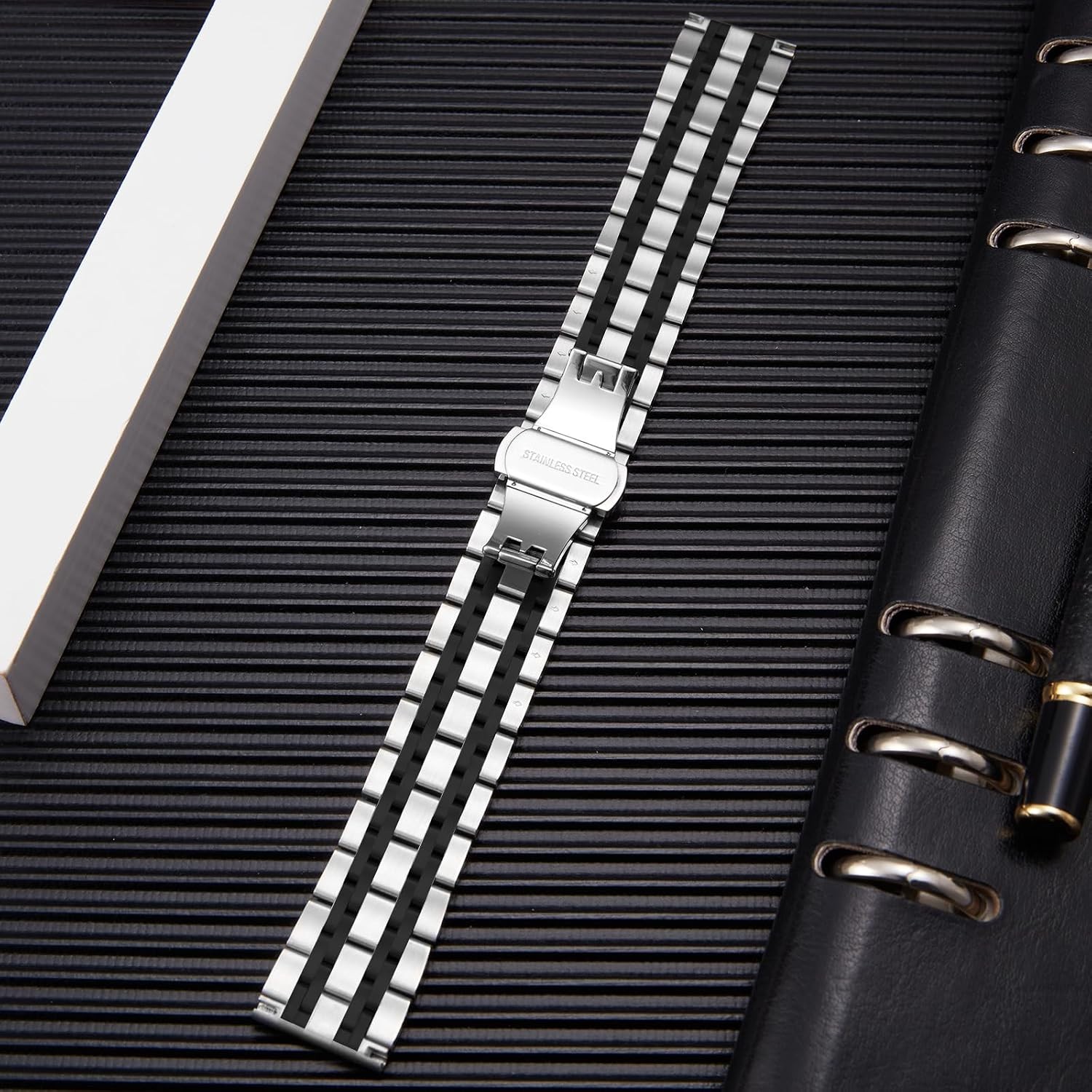 Stainless Steel Watch Band for Men Women 12mm-24mm Adjustable 6 Colors