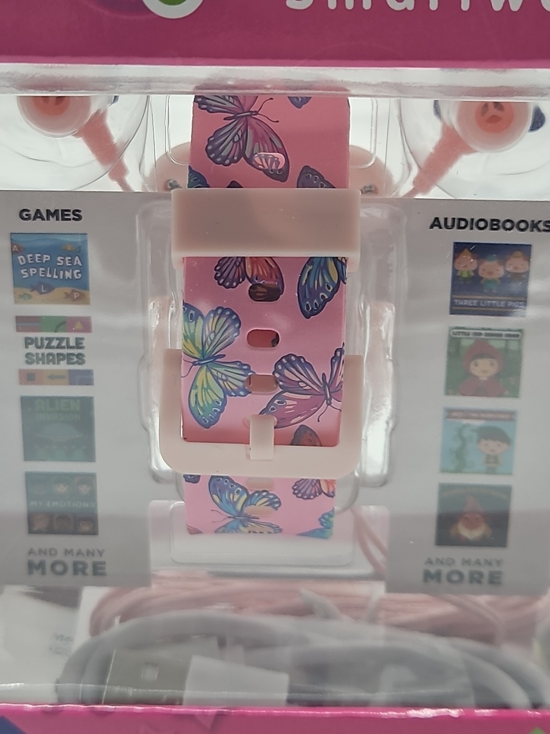 ITECH Jr. Kids Smartwatch Butterfly Band Earbuds W/MP3 Jack 25+ STEM Games