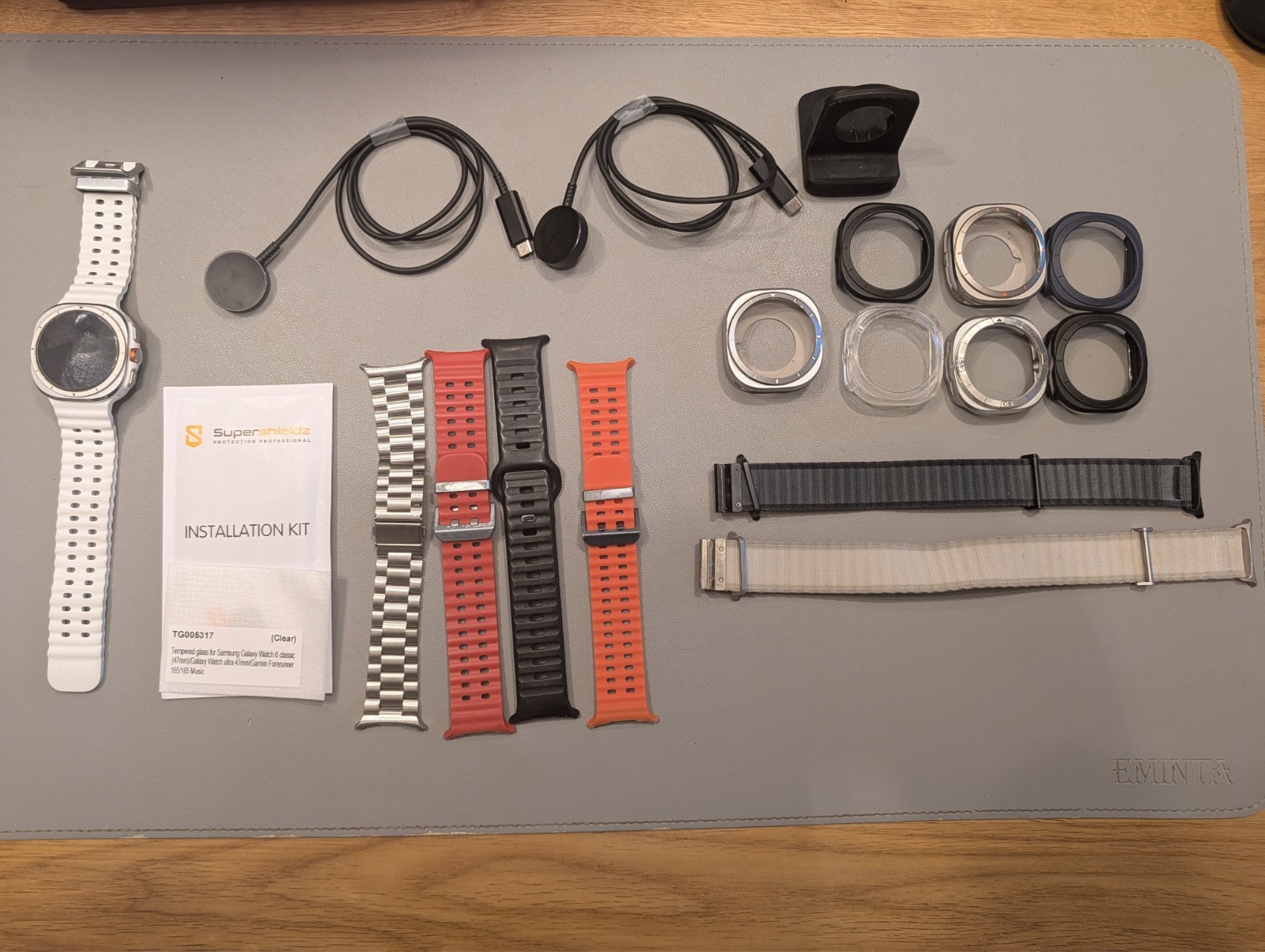 Samsung Galaxy Watch Ultra 47mm LTE (Titanium White) – Ultimate Accessory Bundle