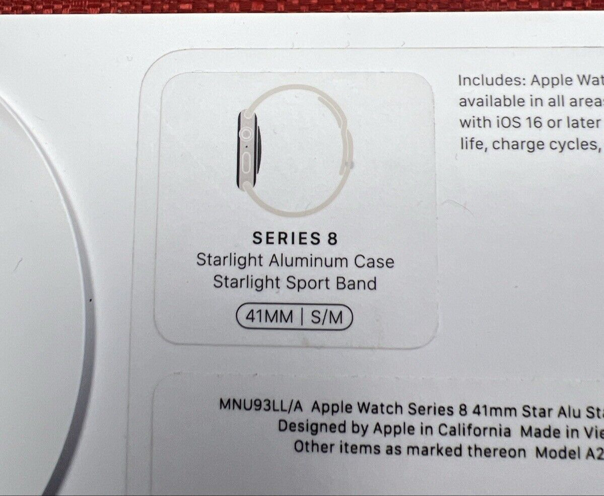 Apple Watch Series 8 41mm Starlight Case with Starlight Sport Band (GPS)
