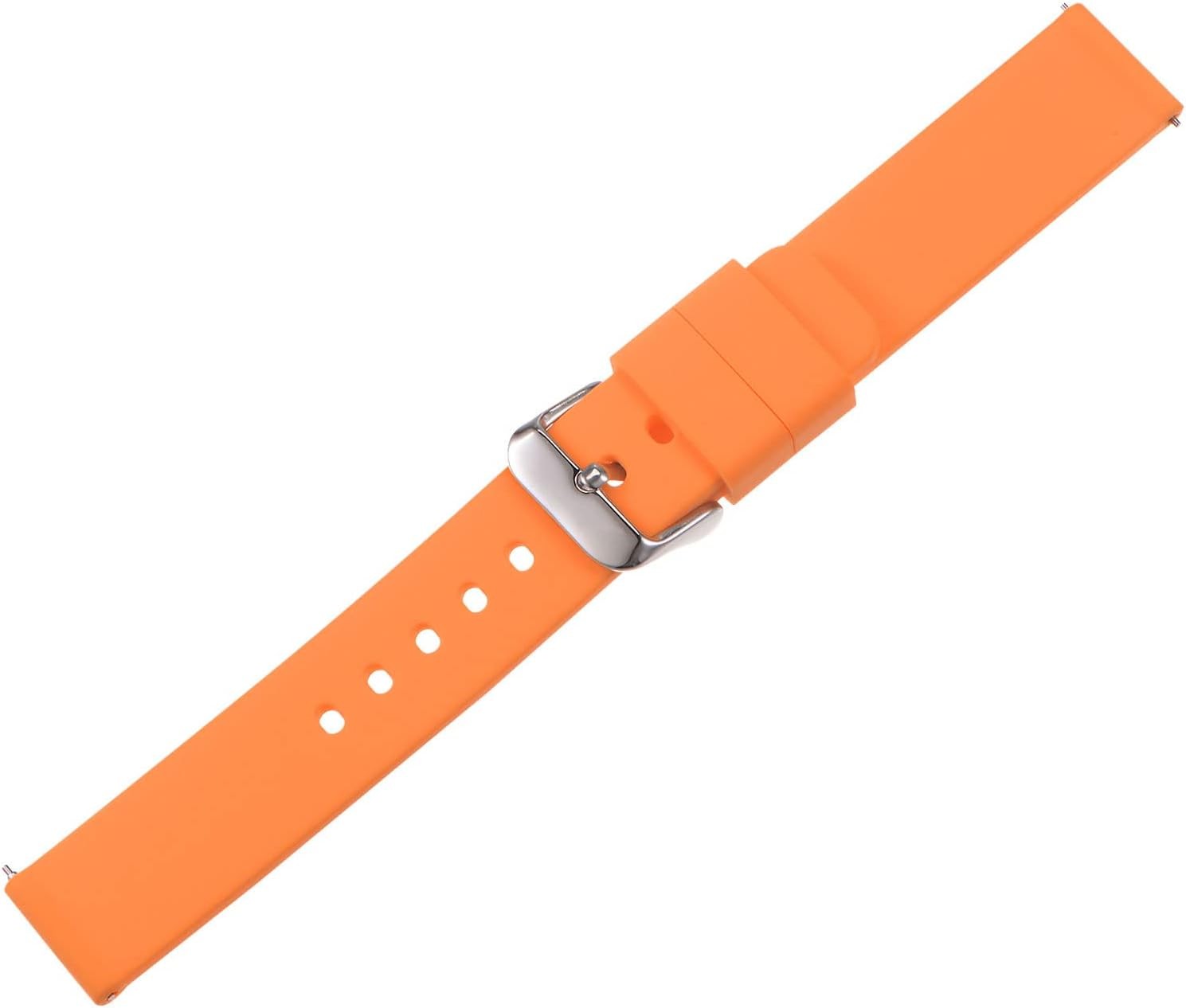 Silicone Watch Band for Men Women with Stainless Steel Buckle