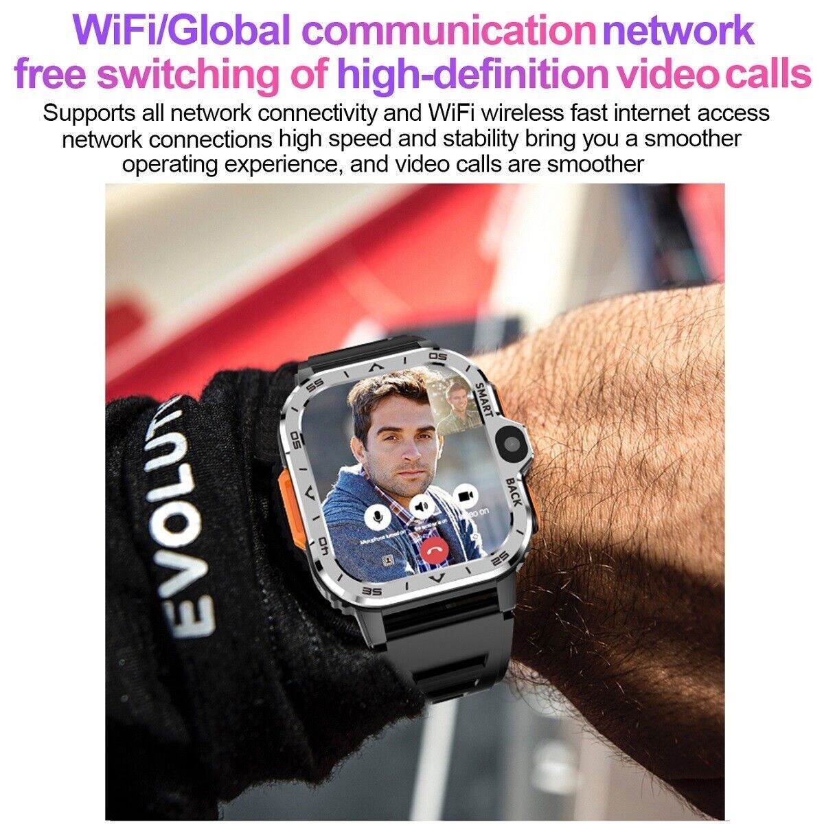 Larger Screen Bluetooth Call Smart Watch 6+128GB Heart Rate Monitor Dual Camera