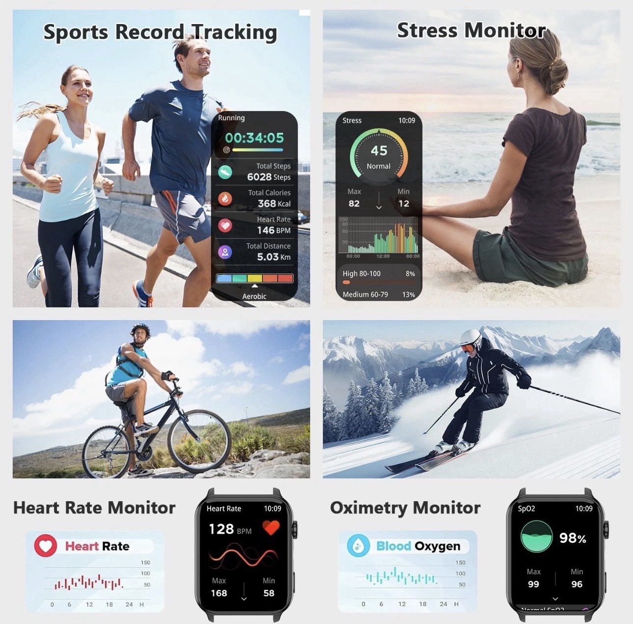 1.85” HD Smart Watch for Men & Women – Fitness Tracker with Bluetooth Calling