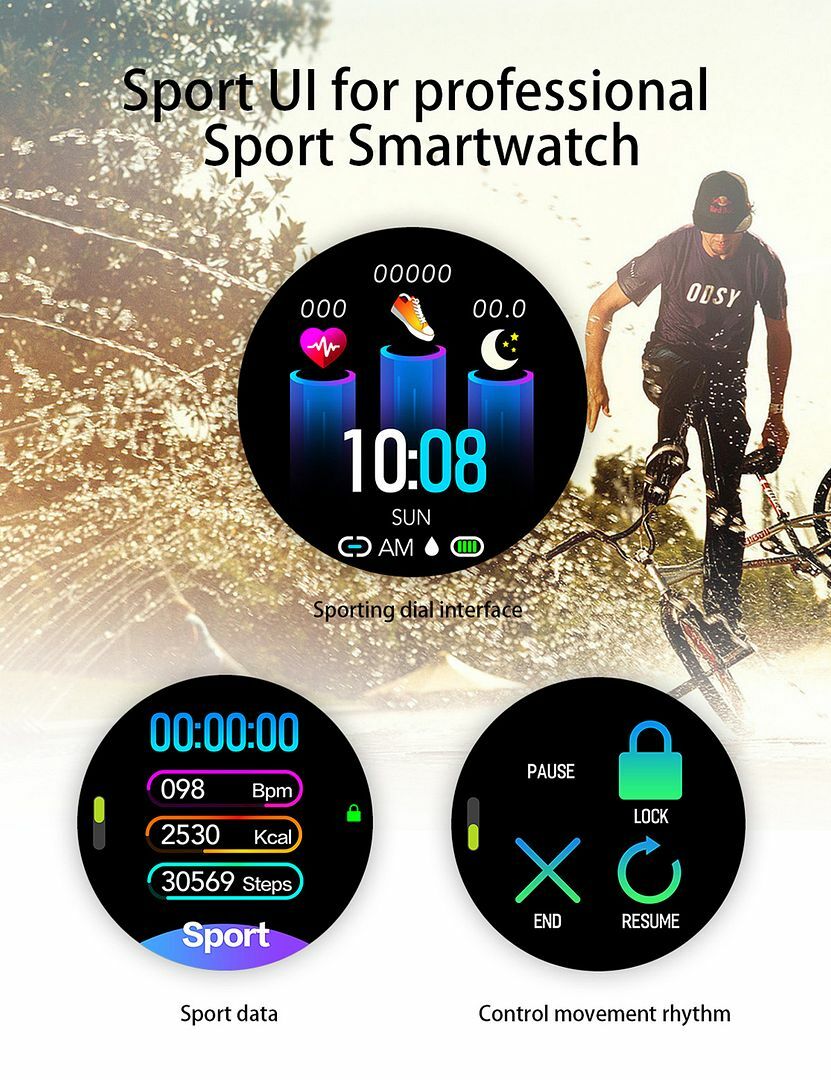 Waterproof Men Business Smart Watch Bluetooth Call SMS Reminder For Android iOS