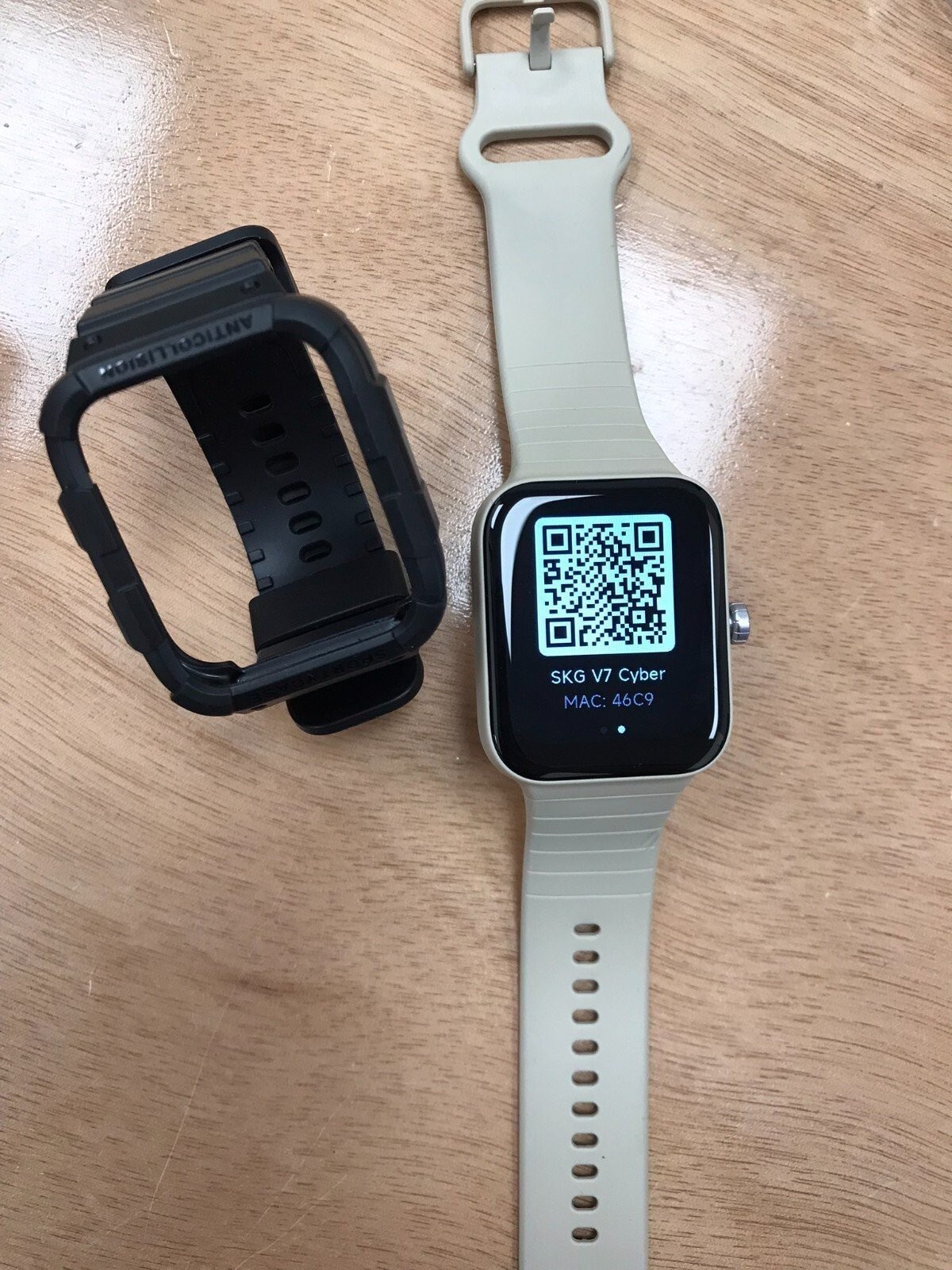 SKG Smart Watch Fitness Tracker with Heart Rate SpO2 Monitor, V7 Cyber Beige