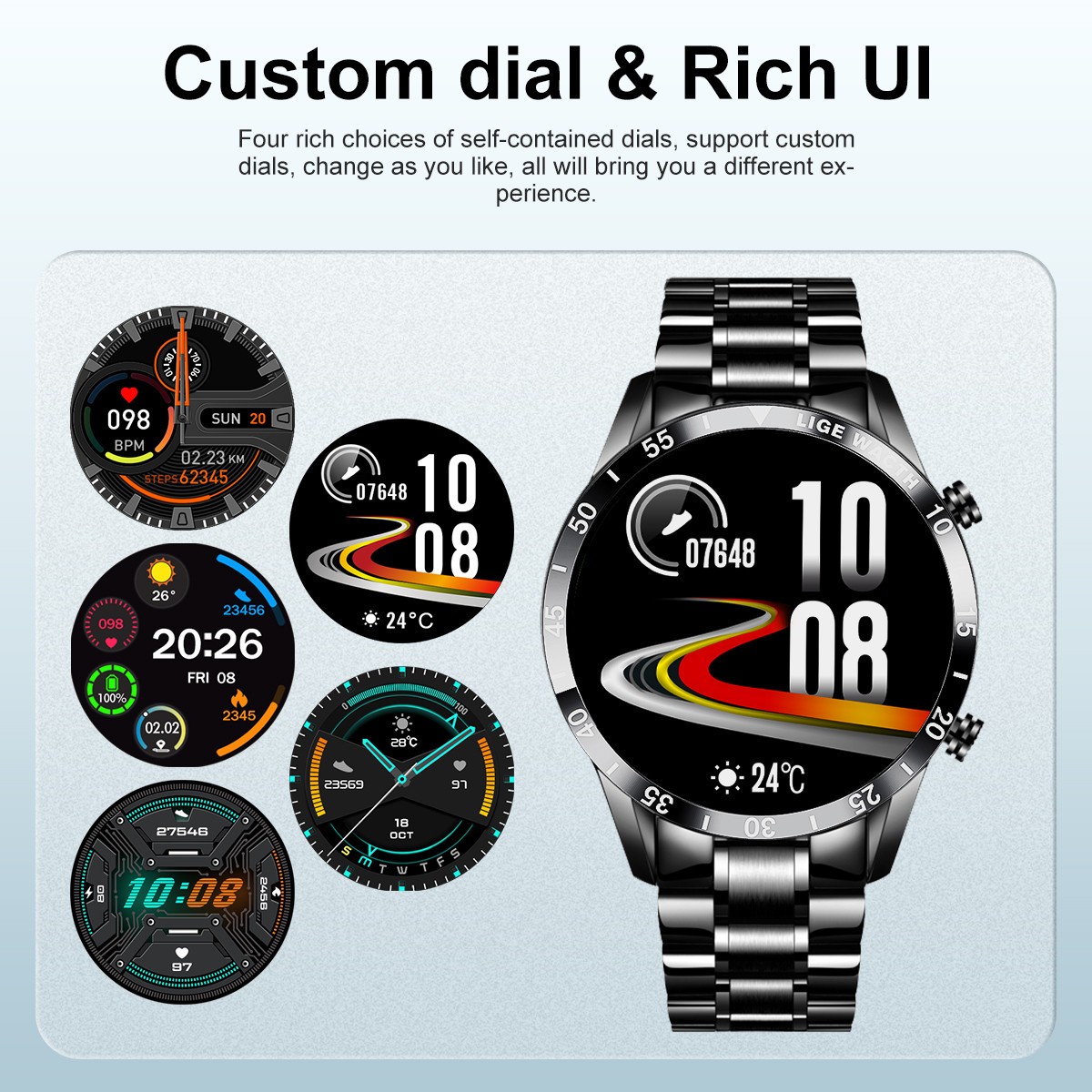 Military Smart Watch Men Bluetooth (Call Receive/Dial) Rugged Fitness Tracker