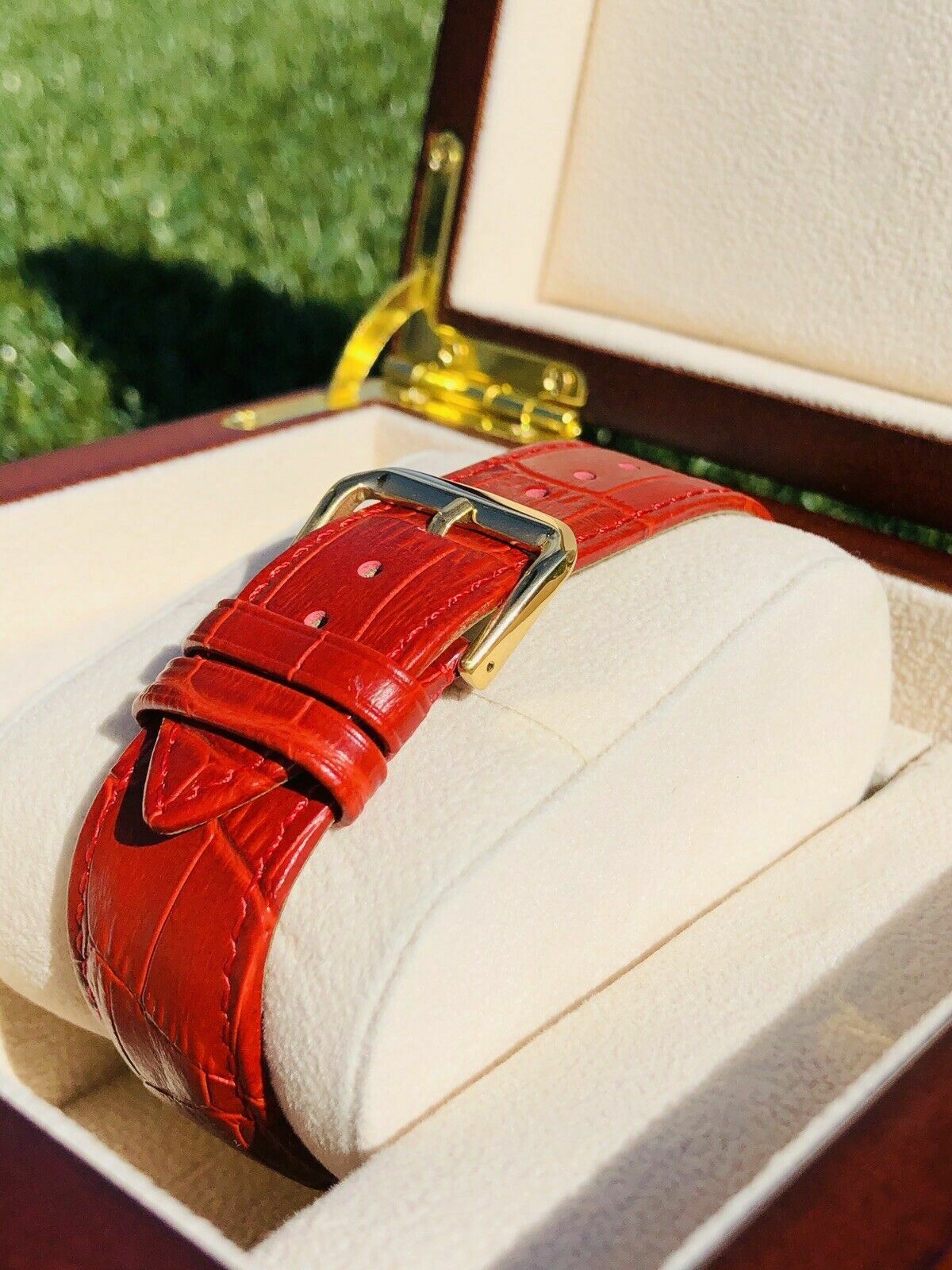 24K Gold Plated 41MM Apple Watch SERIES 9 Stainless Steel Red Band GPS LTE O2