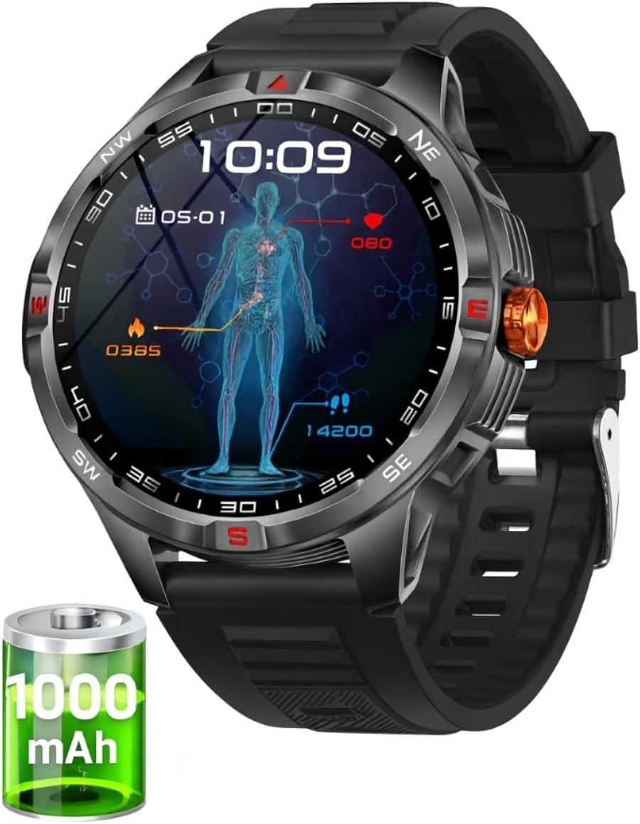Military Smart Watches for Men, 1000mah Big Battery Smartwatch Men 1.46 ”