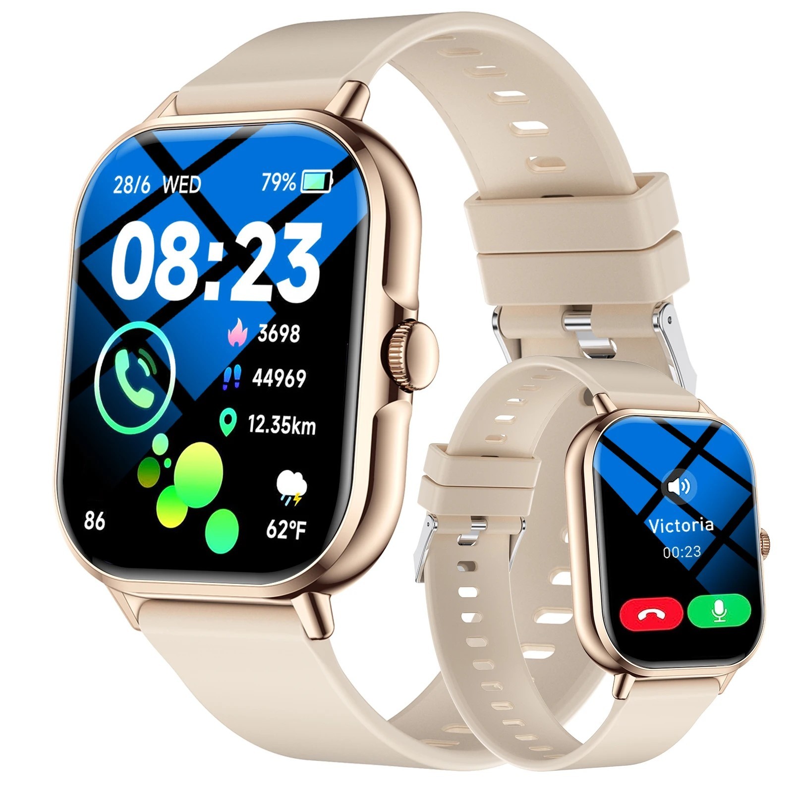 2.01” Smartwatch HD Display Bluetooth Call Fitness Tracker Smart Watch Gym Gift