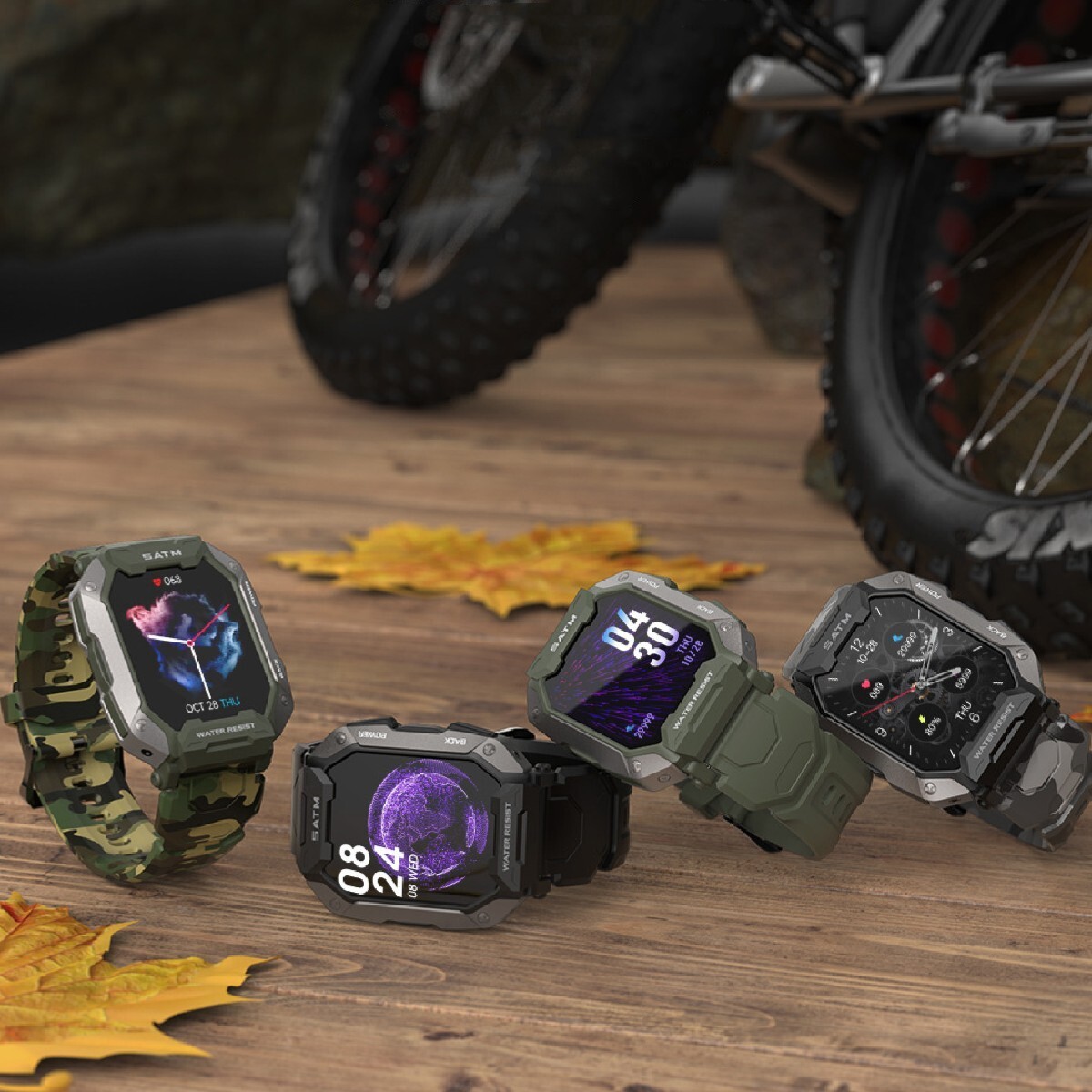C20 Sports Smart Watch (Camo Green) – Rugged for Outdoor Hiking
