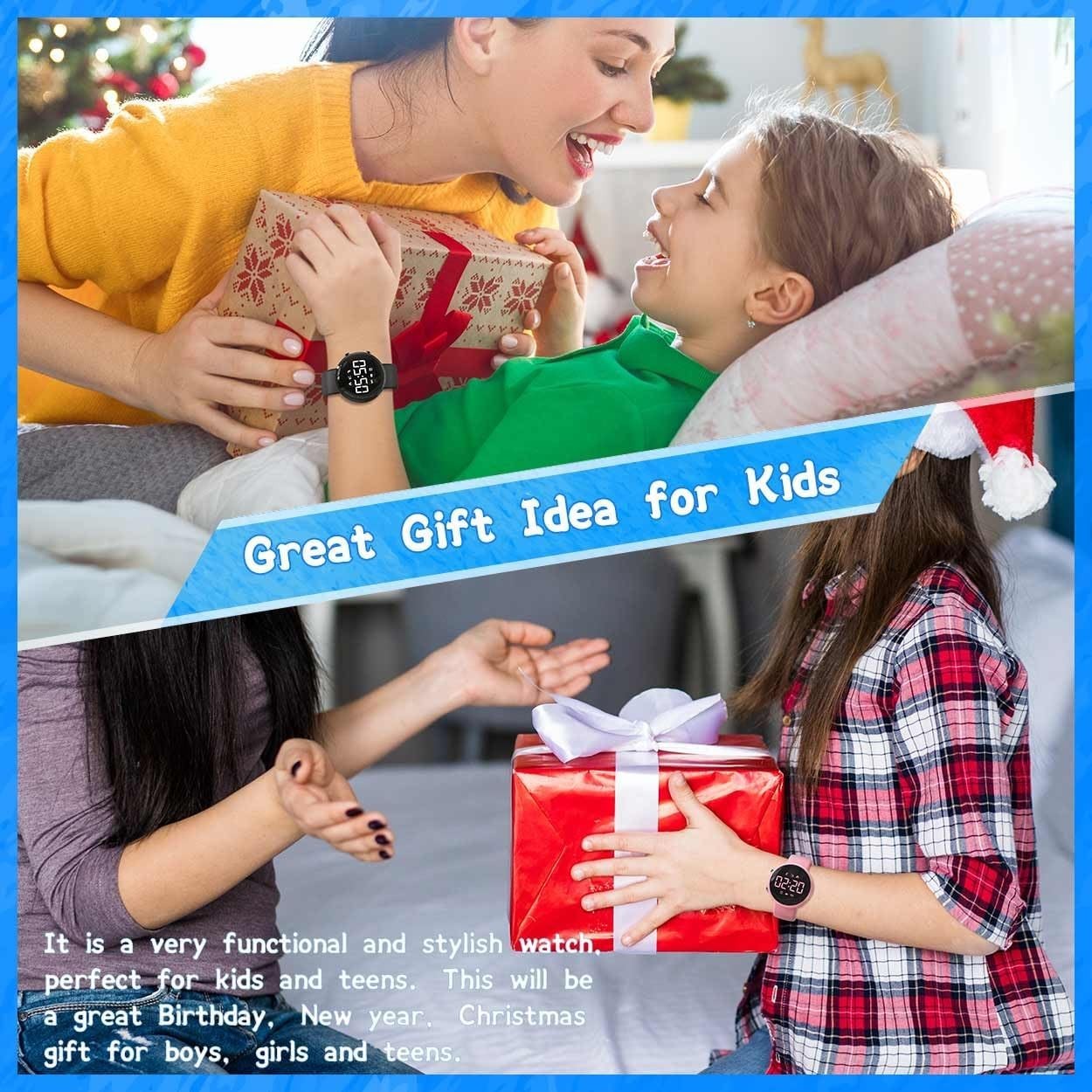 Kids Waterproof Digital Fitness Tracker Watch with Multi-Function Features