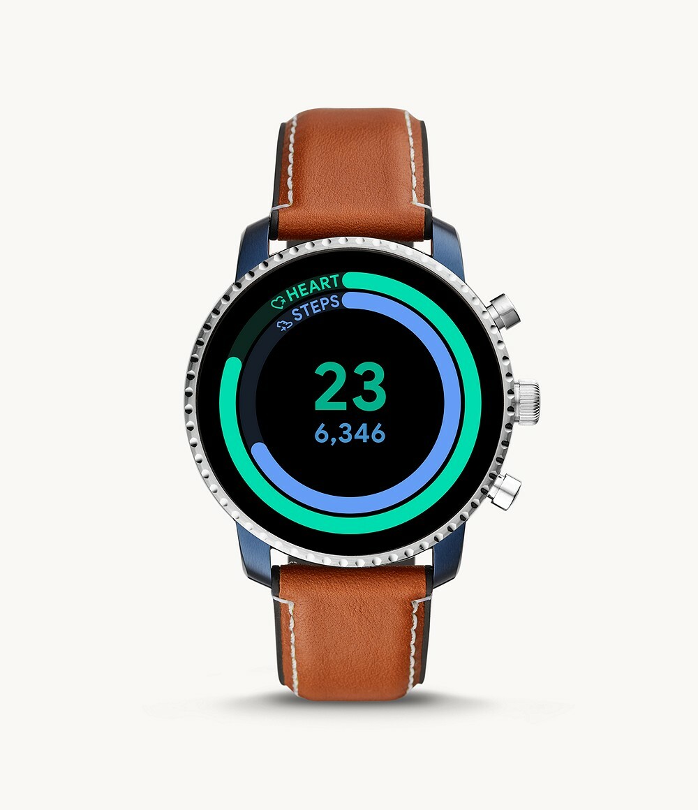 $275 | Fossil FTW4016 Men’s Smartwatch Explorist HR Tan Leather- Factory Sealed