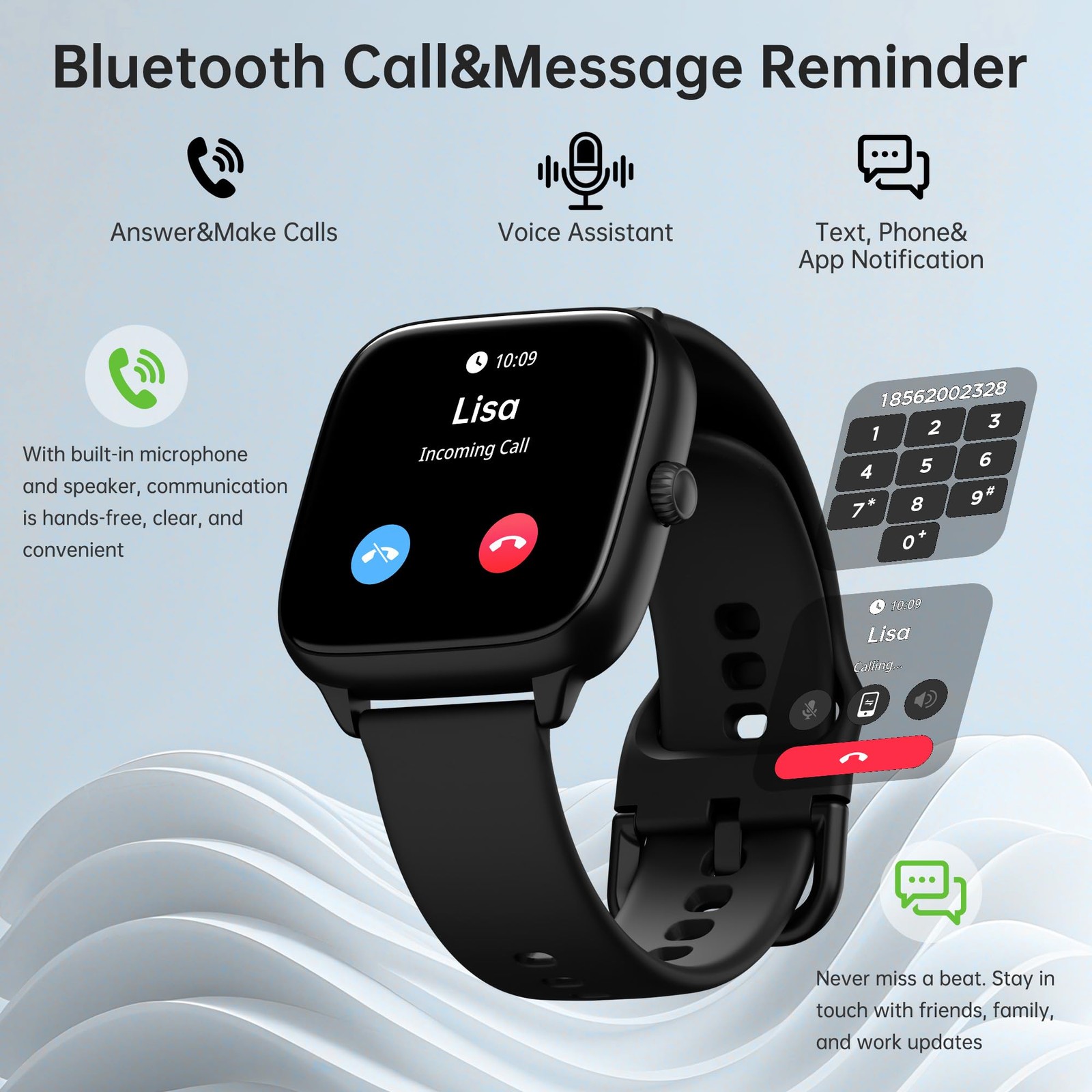 Fitness Tracker Answer/Make Calls, with , , 24/7 Heart Rate Monitor, 120+ Spo…