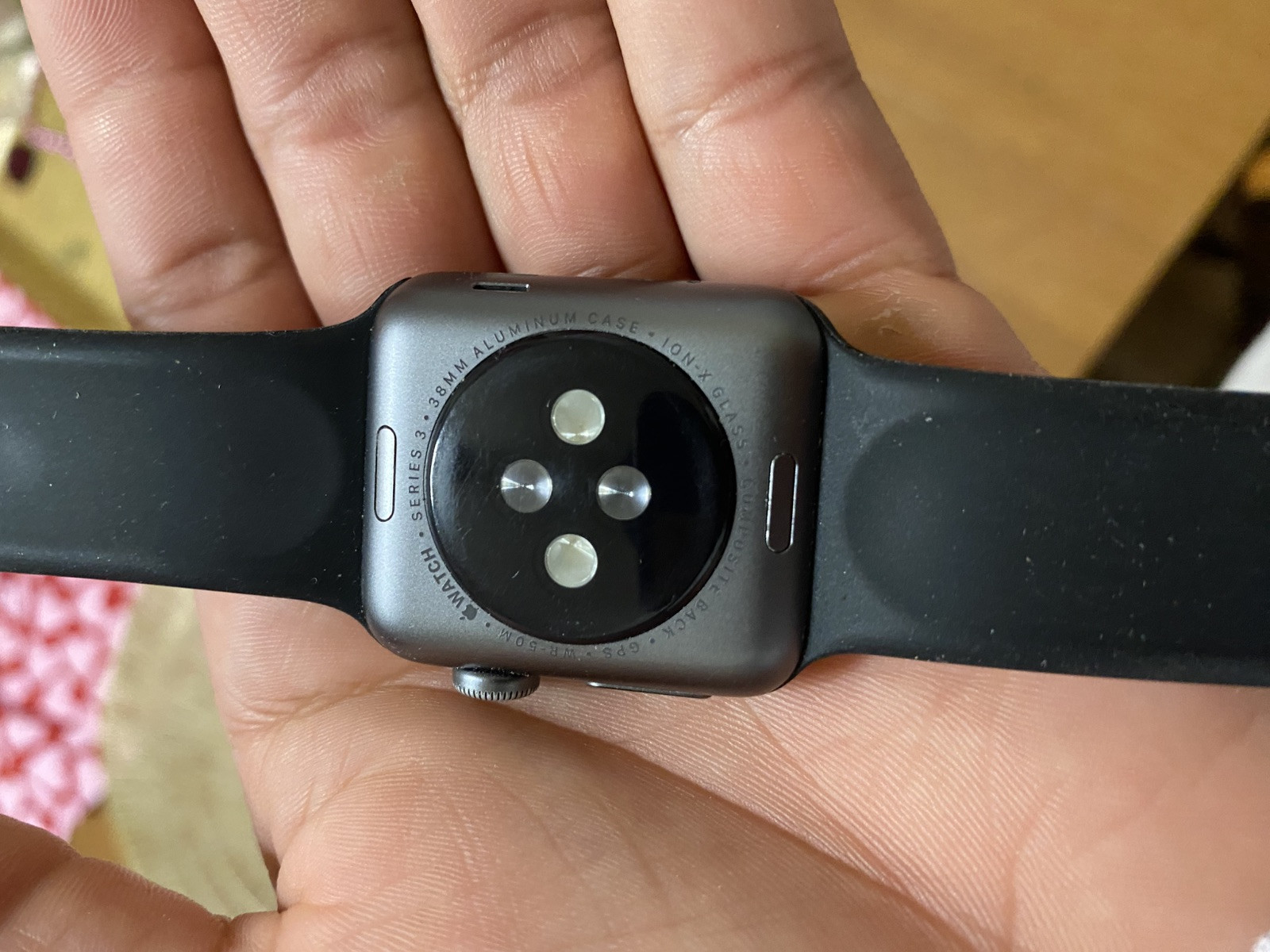 Apple Watch Series 3 38mm Space Gray Aluminum Case with Black Sport Band