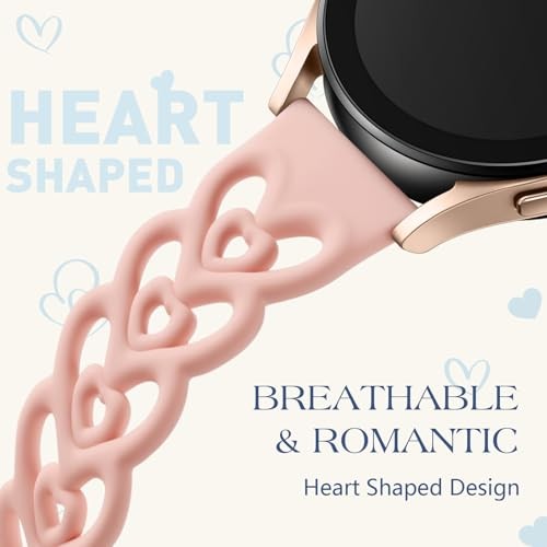 Double Hearts Soft Silicone Strap with Samsung Galaxy Watch 7 40mm Women Sport