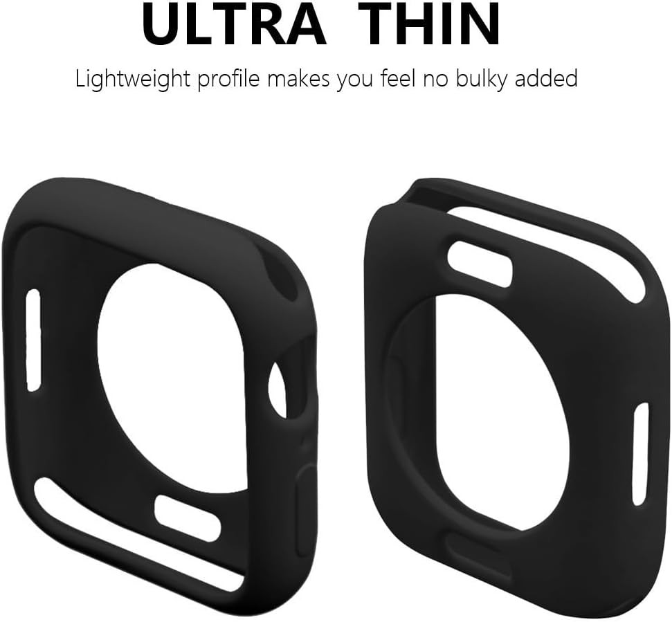 Ultra Thin Soft TPU Bumper Case for Apple Watch Series 11/10 46mm Black