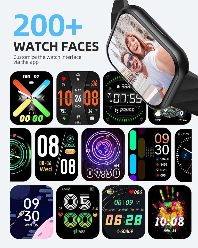 Smart Watch 5ATM Waterproof Watch for Swimming Fitness Activity Trac