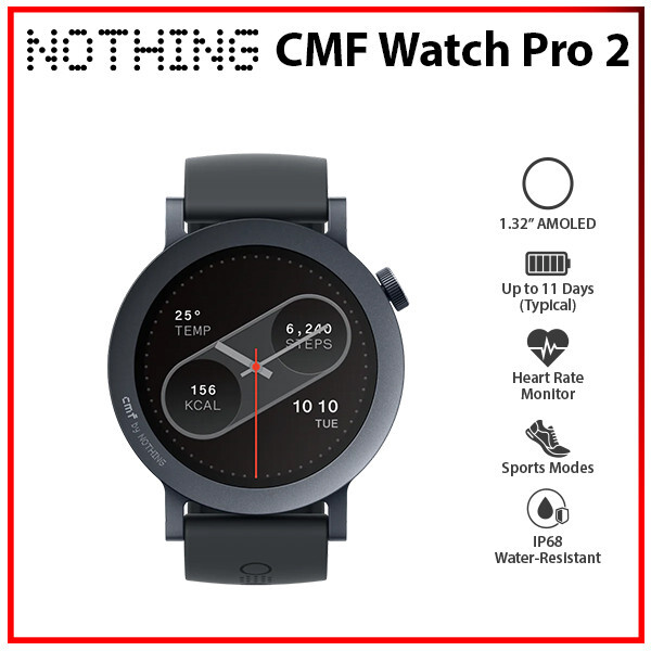 NOTHING CMF Watch Pro 2 DARK GREY 1.32″ AMOLED Bluetooth iOS Android Smartwatch