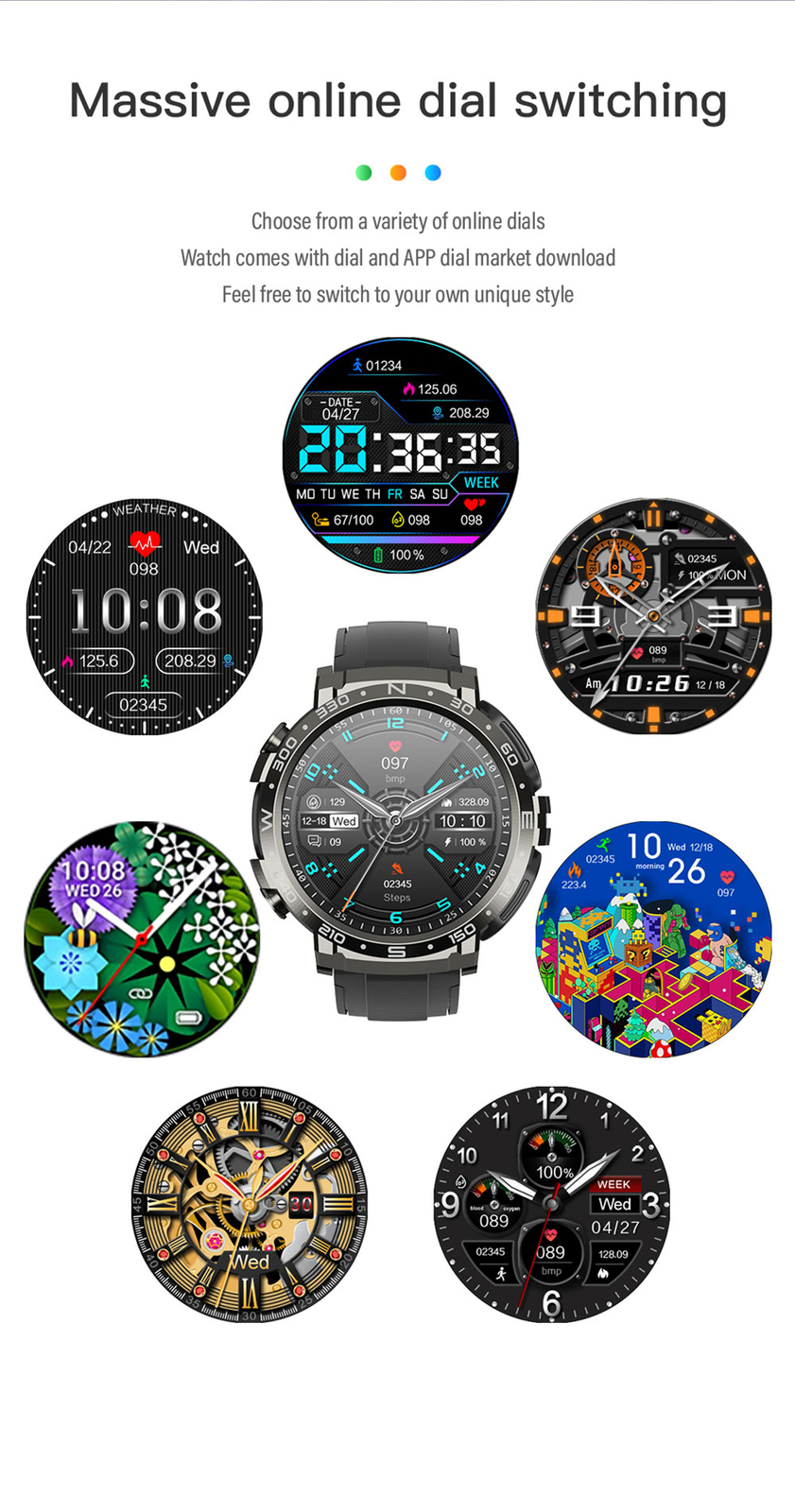 Smart Watch For Men/Women Waterproof Smartwatch Bluetooth Headsets Bracelet