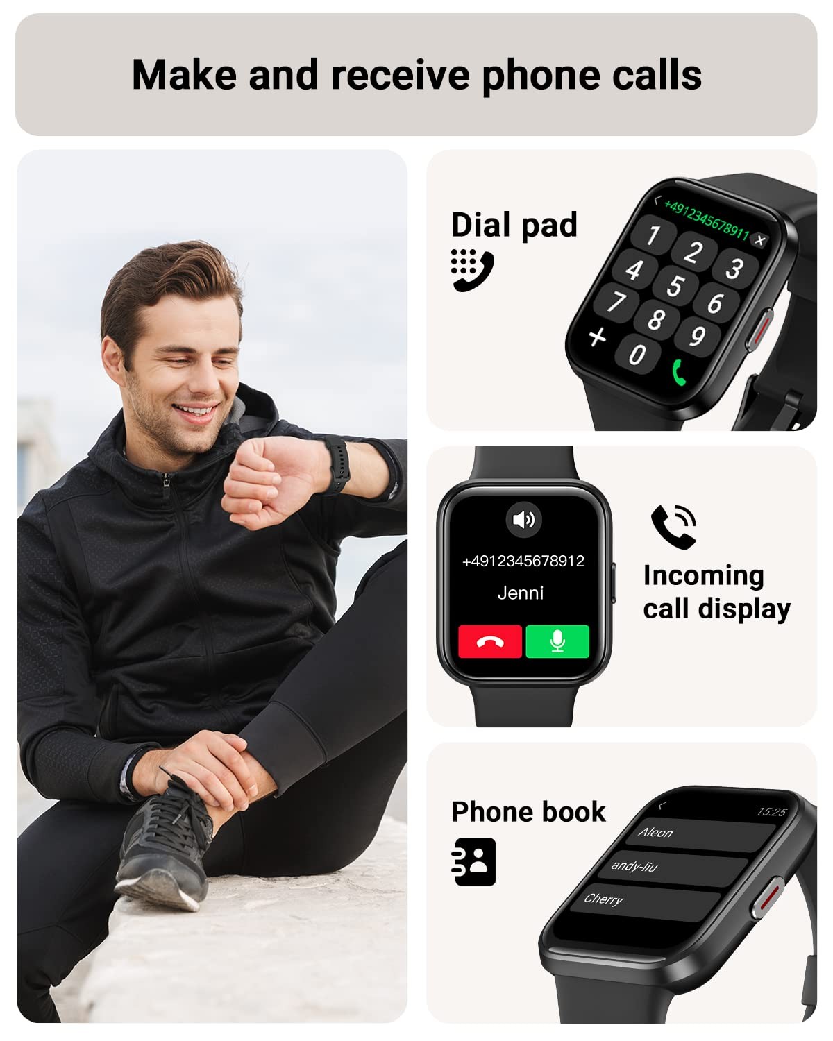 Smart Watch for Men/Women Android/iPhone/Samsung, Alexa Built-in, 1.8″ Touch …