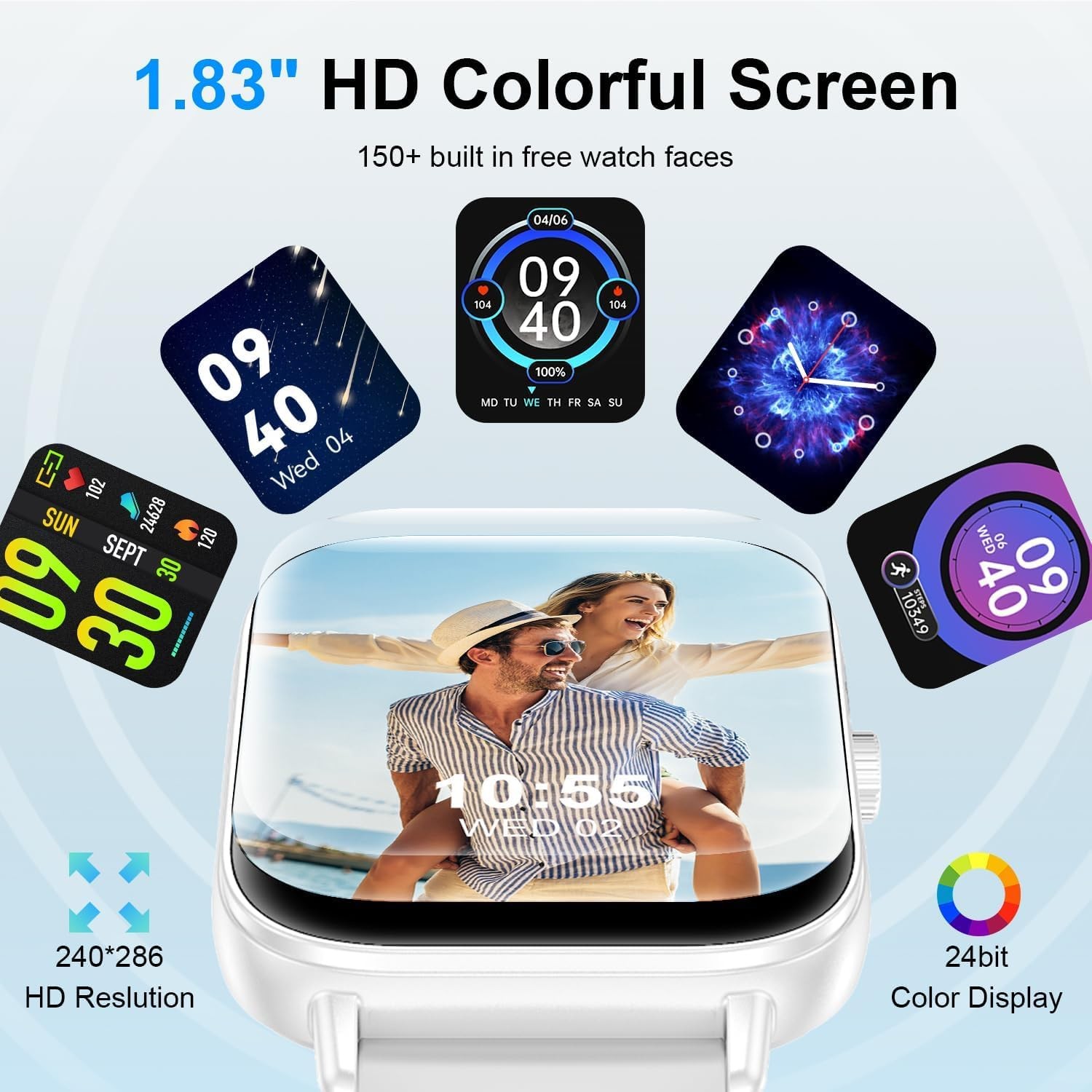 for Women Men, 1.83” HD Touchscreen with Bluetooth /Make Calls, Fitness Trac…