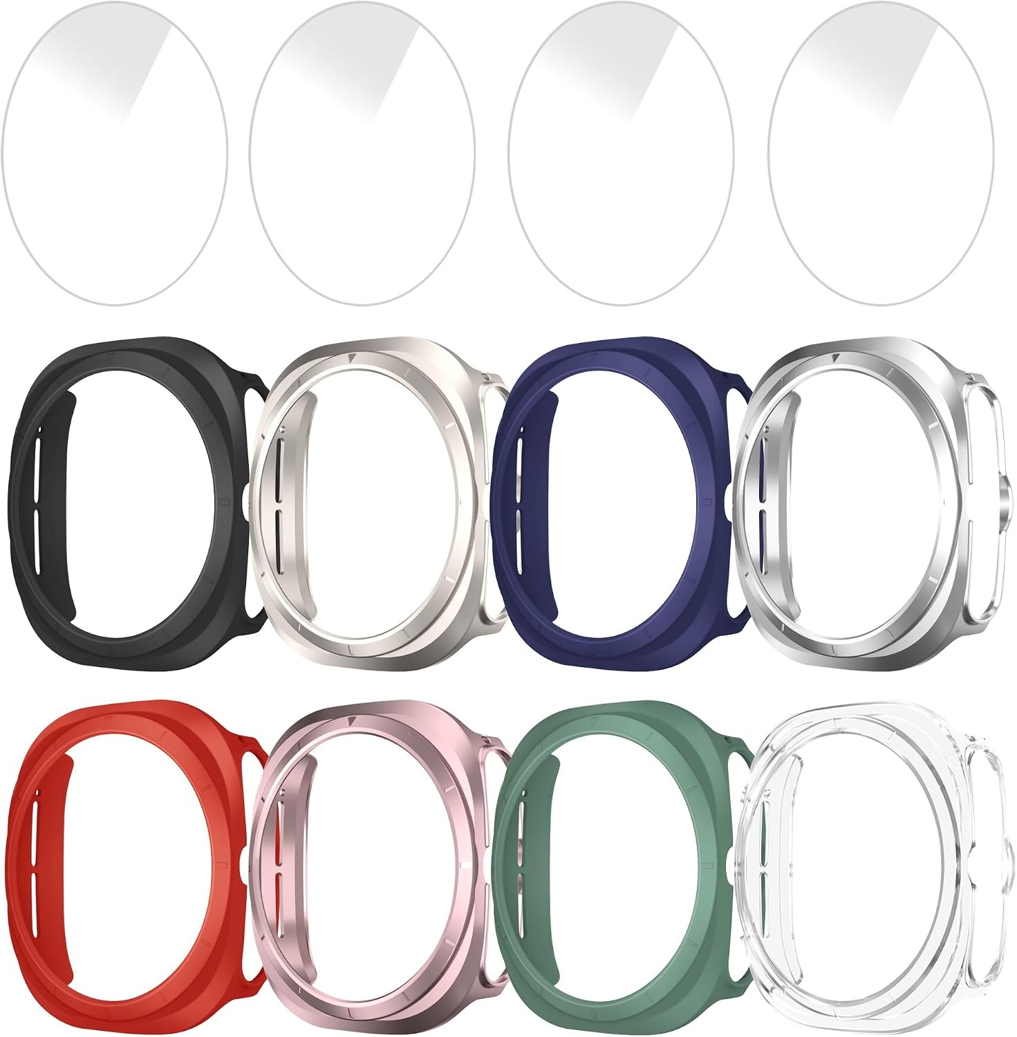 Multi-Colored 8+4 Pack Case for Samsung Galaxy Watch Ultra 47mm with Glass Shiel