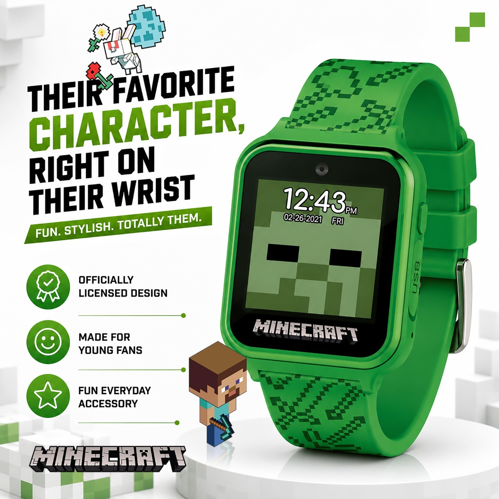 Interactive Kids Smart Watch – Touchscreen, Camera, Games, Alarm, Pedometer, Fit