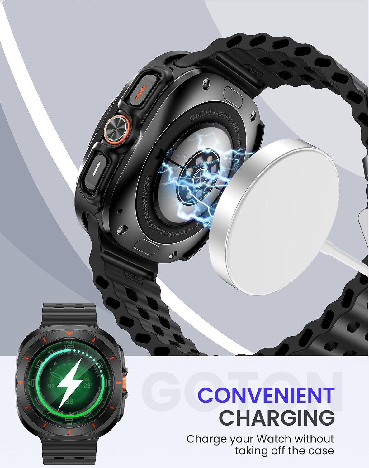 1-Pack Waterproof Case for Galaxy Watch Ultra 47mm No Fog, Touch-Responsive