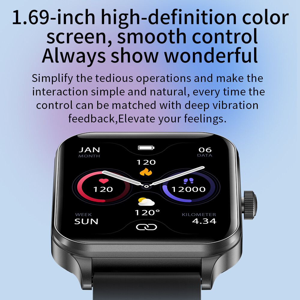 Gray Smart Watch – Great for Fitness Workouts, Daily Life & Office Wear